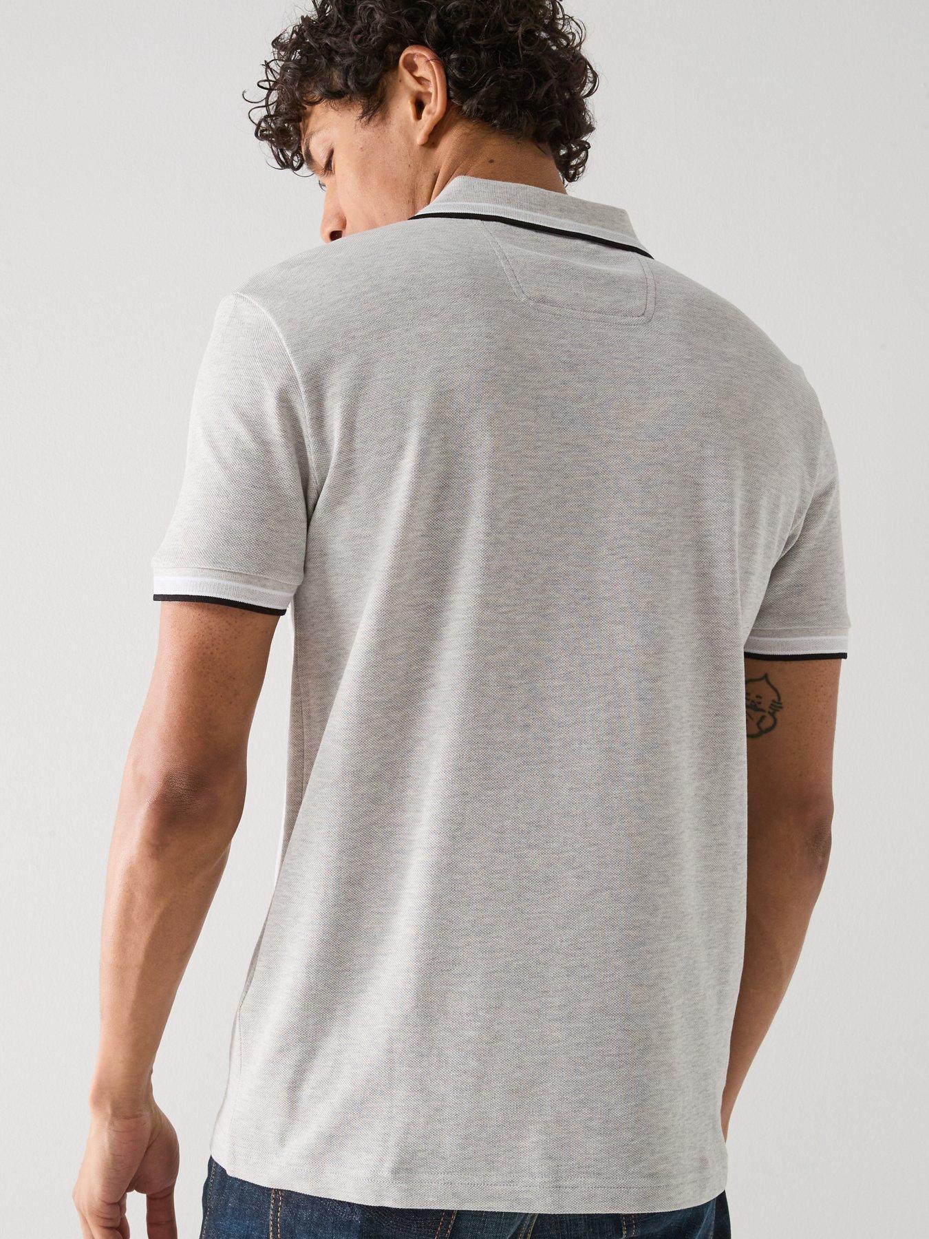 Image 5 of 6 of BOSS Paddy Regular Fit Tipping Polo Shirt - Light Grey