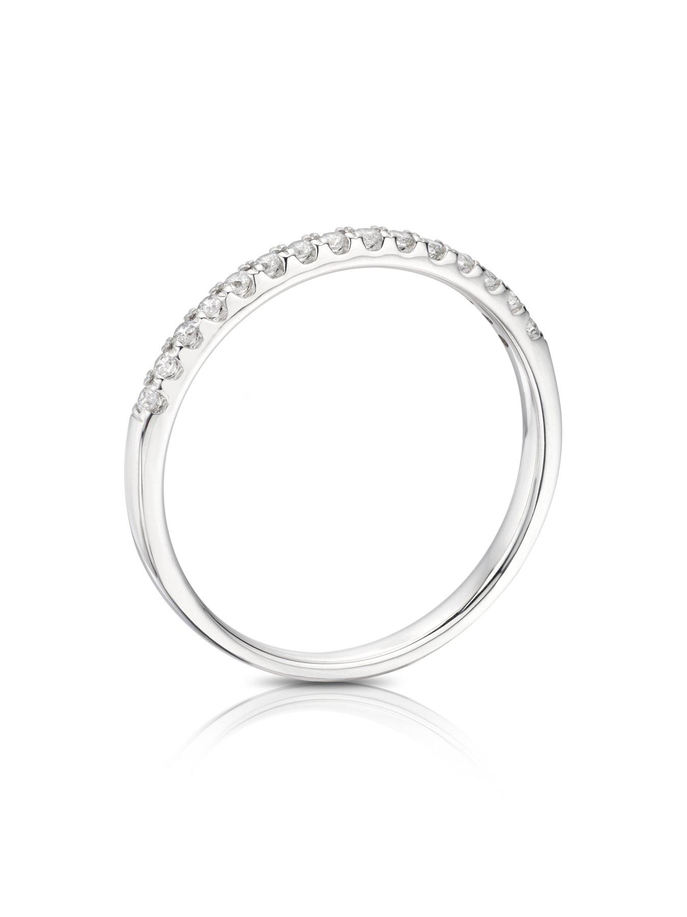  image of ernest-jones-18ct-gold-claw-set-eternity-015ct-diamond-ring-white