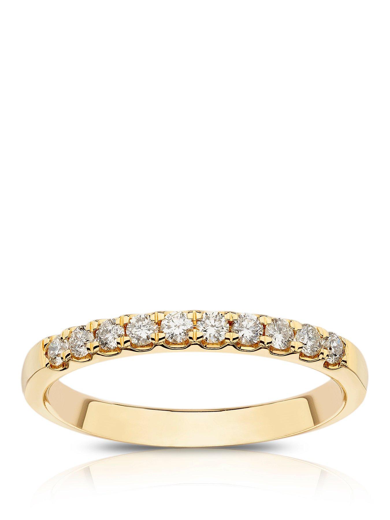 Image 1 of 4 of Ernest Jones 14Ct Gold Claw Set Eternity 025Ct Diamond Ring