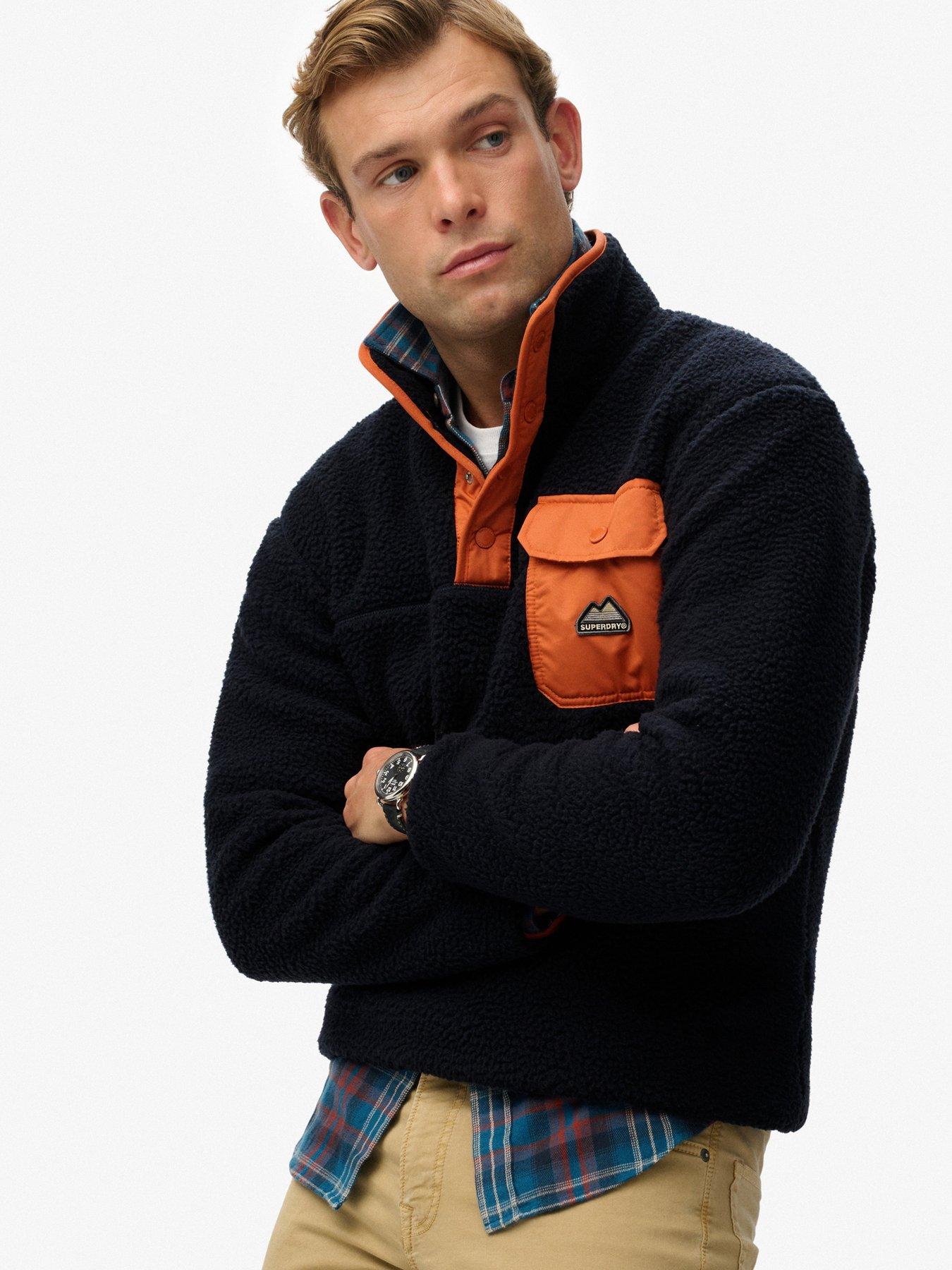  image of superdry-superdry-fuji-fleece-half-zip-jacket-navy