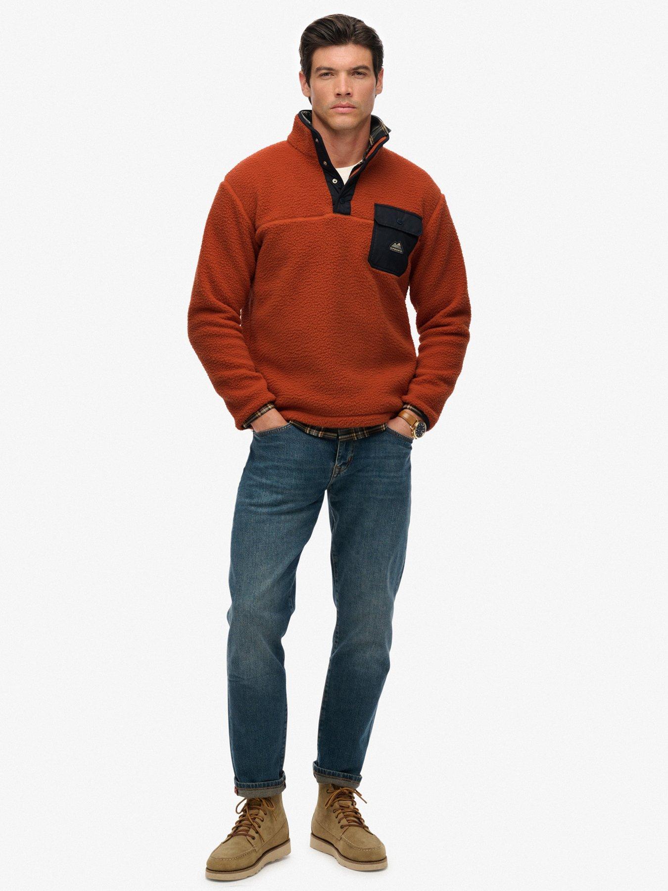 Image 3 of 6 of Superdry Fuji Fleece Half Zip Jacket - Orange