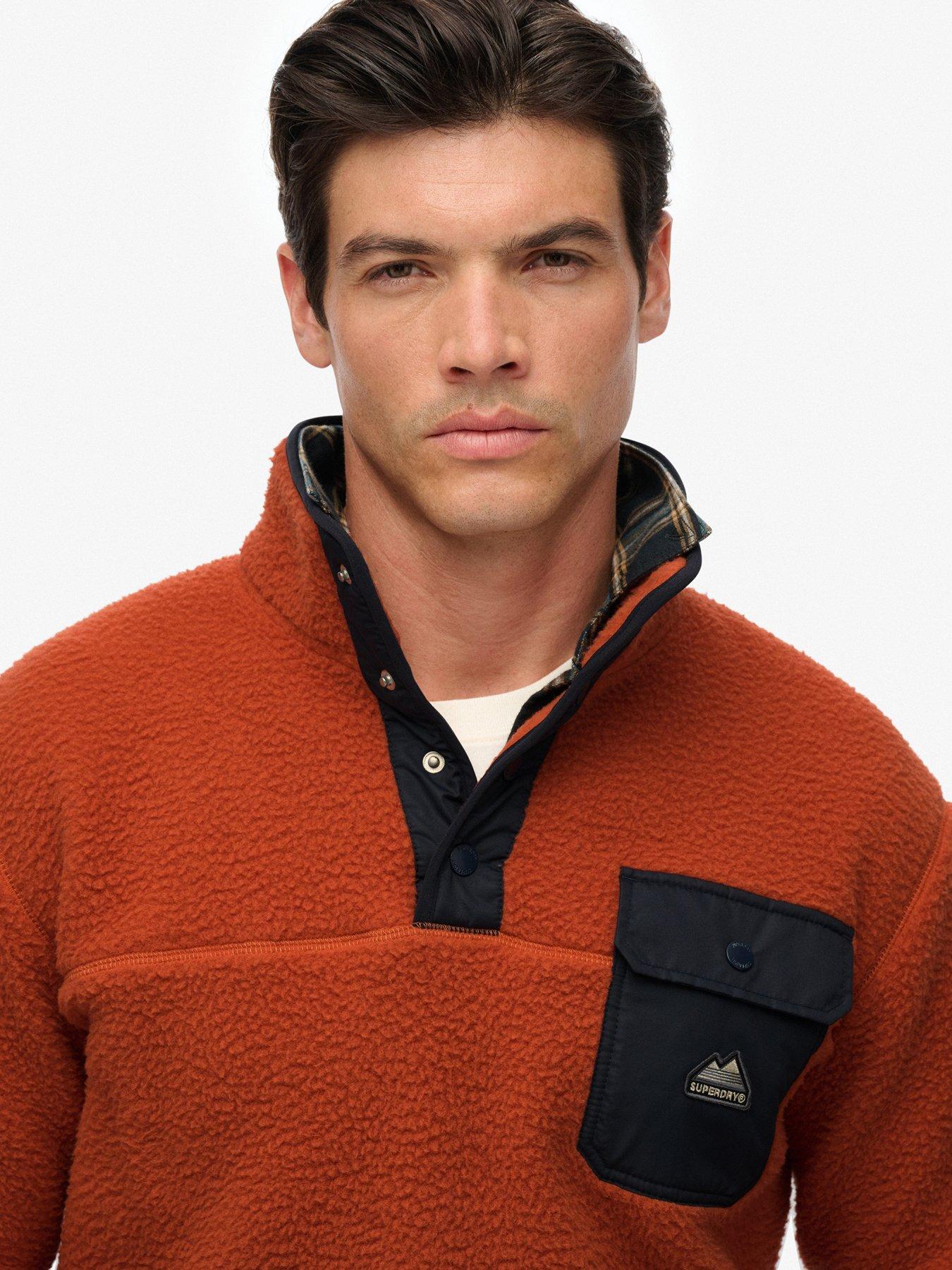  image of superdry-fuji-fleece-half-zip-jacket-orange
