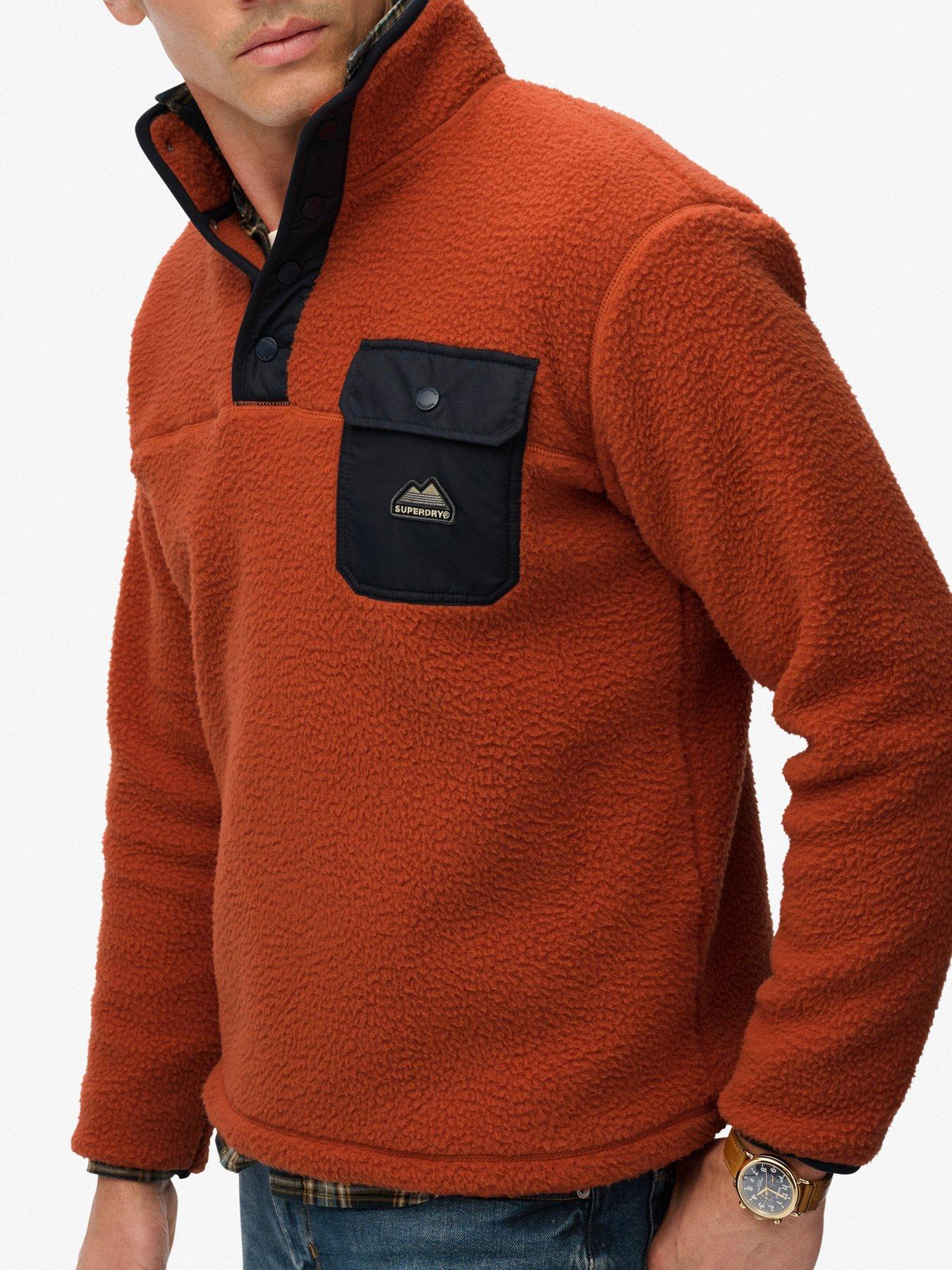  image of superdry-fuji-fleece-half-zip-jacket-orange