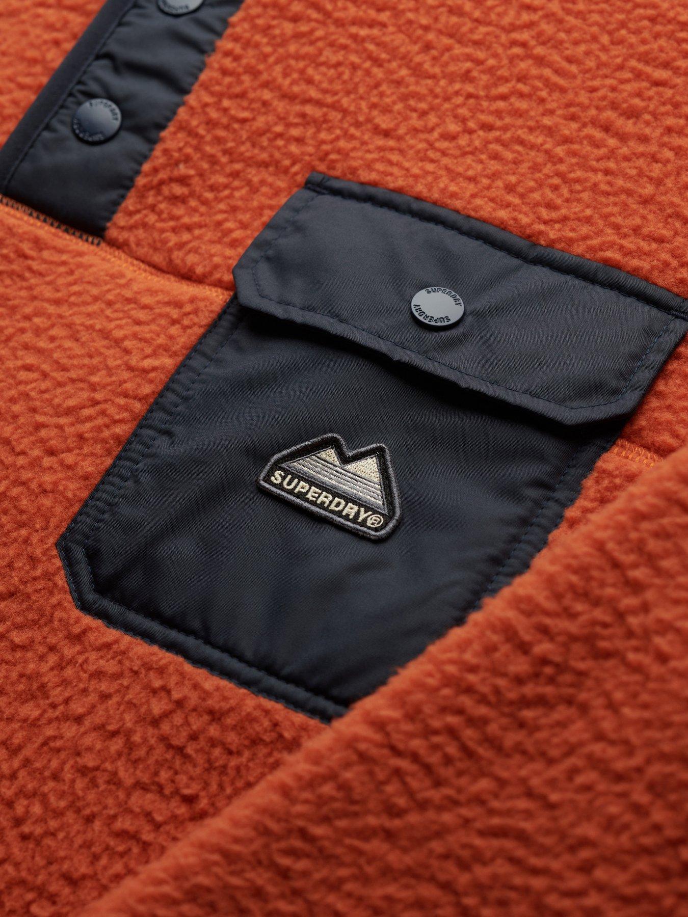 Image 6 of 6 of Superdry Fuji Fleece Half Zip Jacket - Orange