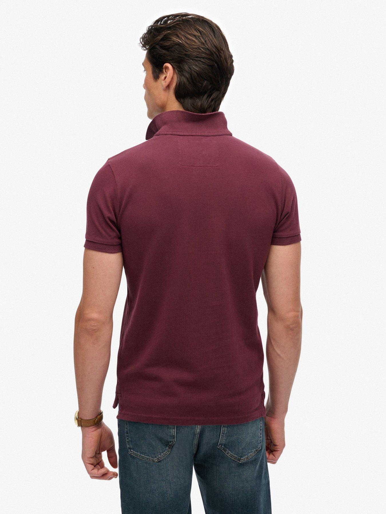 stillFront image of superdry-vintage-athletic-short-sleeve-polo-shirt-dark-red