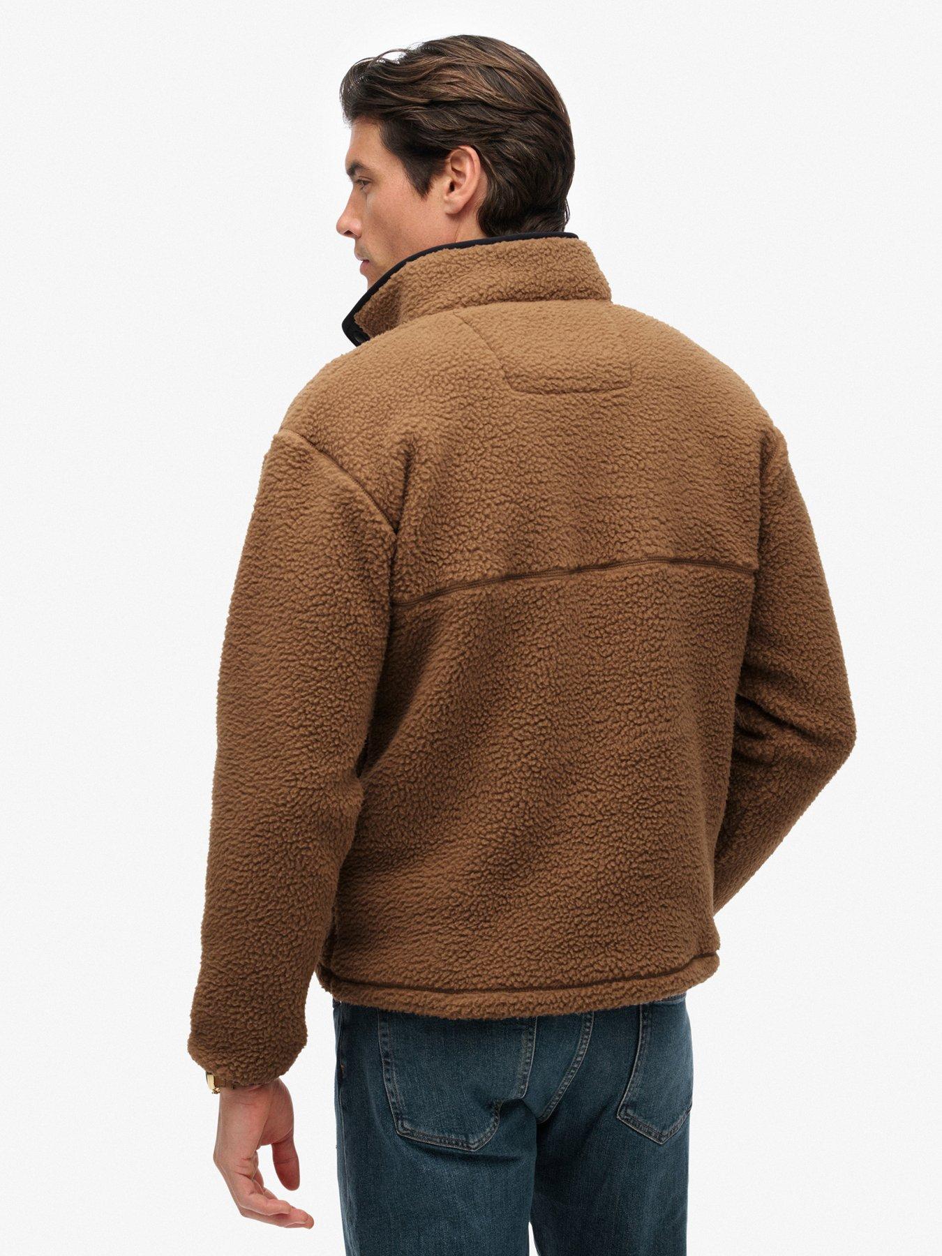stillFront image of superdry-fuji-fleece-half-zip-jacket-brown