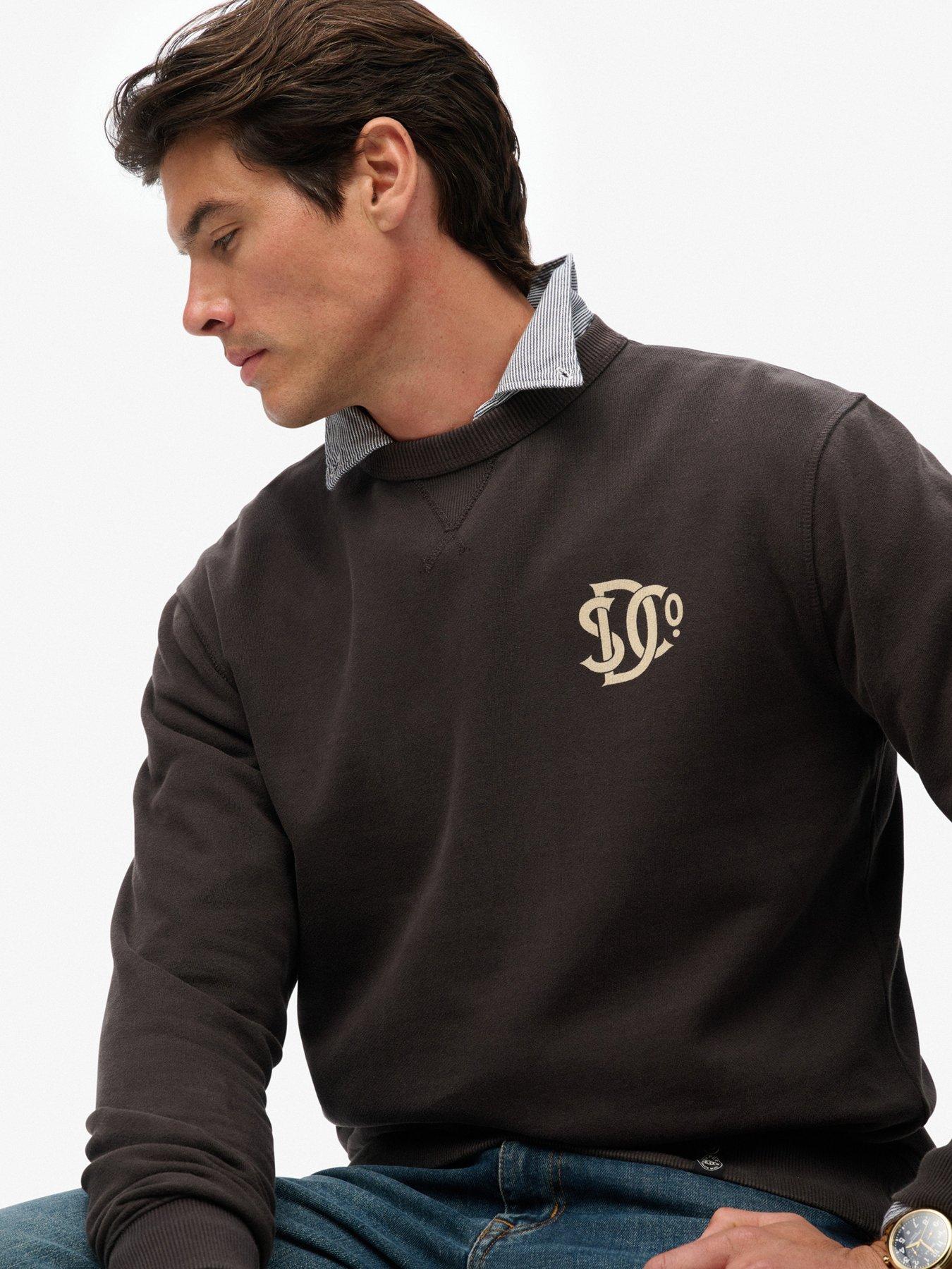  image of superdry-merchant-graphic-sweatshirt-brown