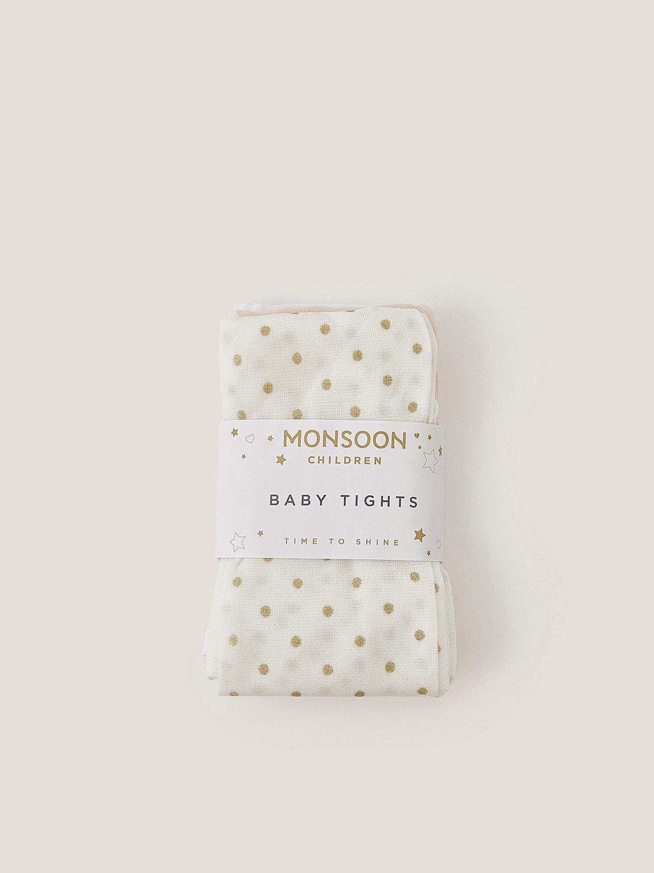 Monsoon Baby Girls 3 Pack Bridal Spot Tights - Multi