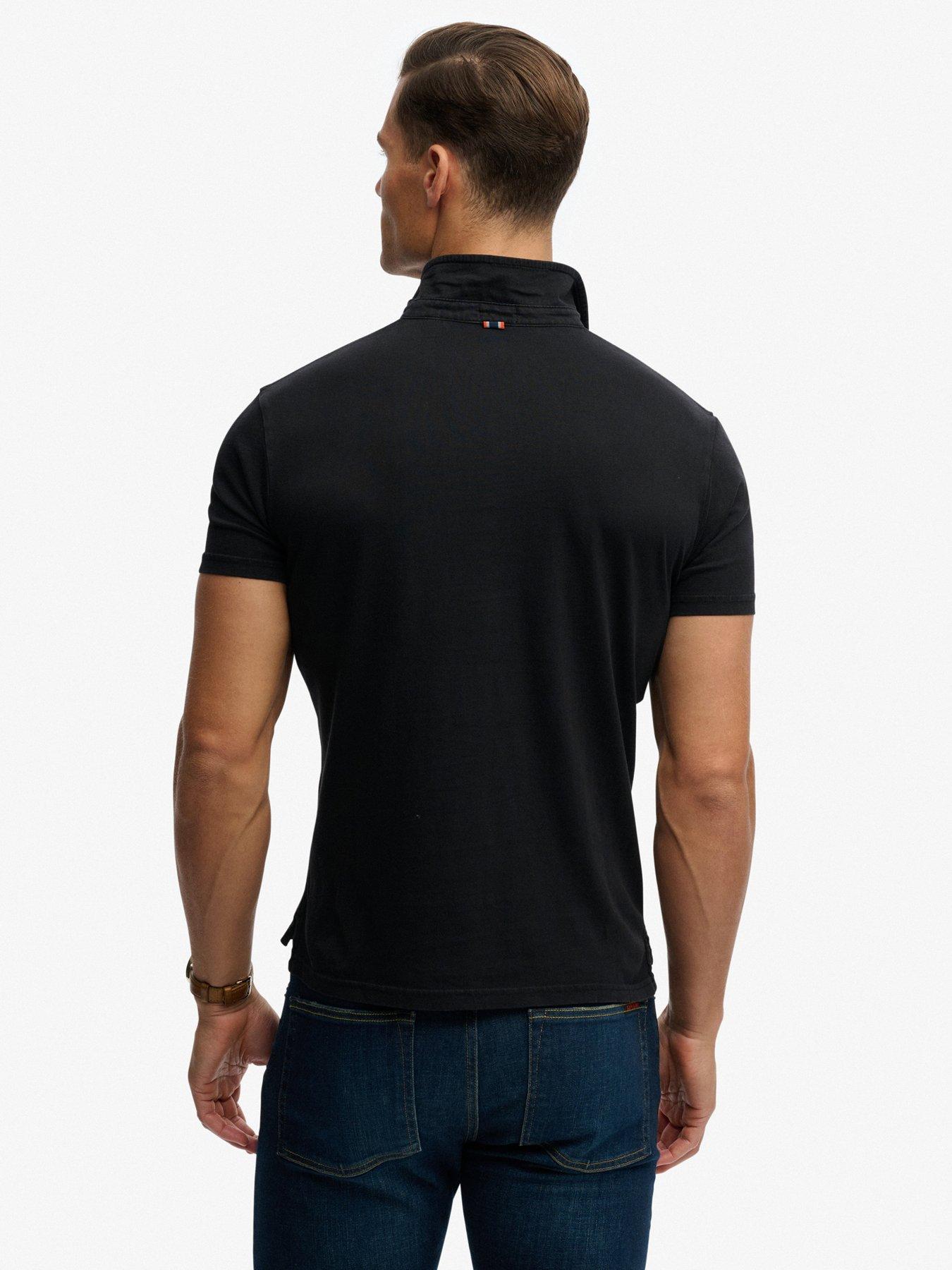  image of superdry-essential-jersey-short-sleeve-polo-shirt-black