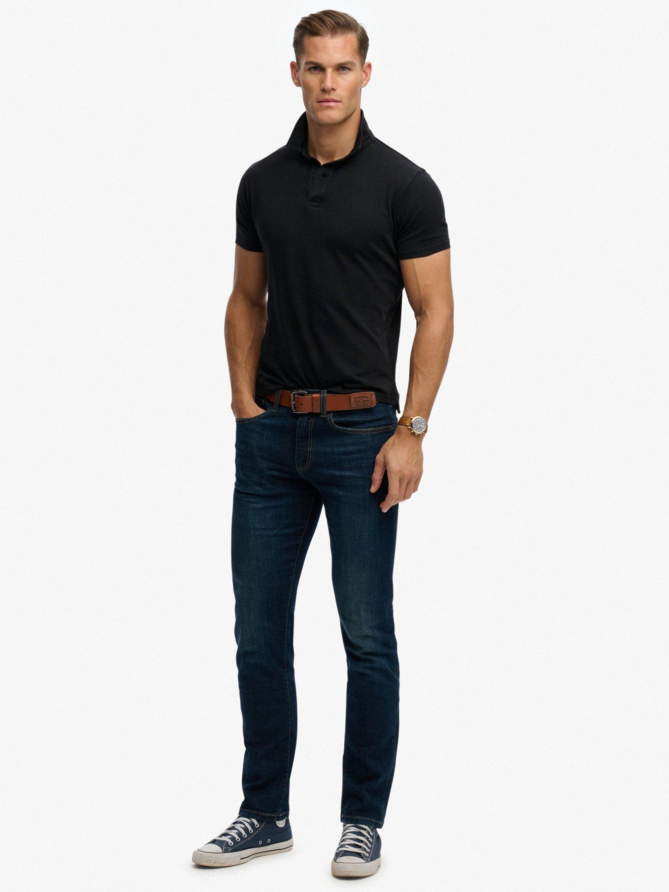  image of superdry-essential-jersey-short-sleeve-polo-shirt-black