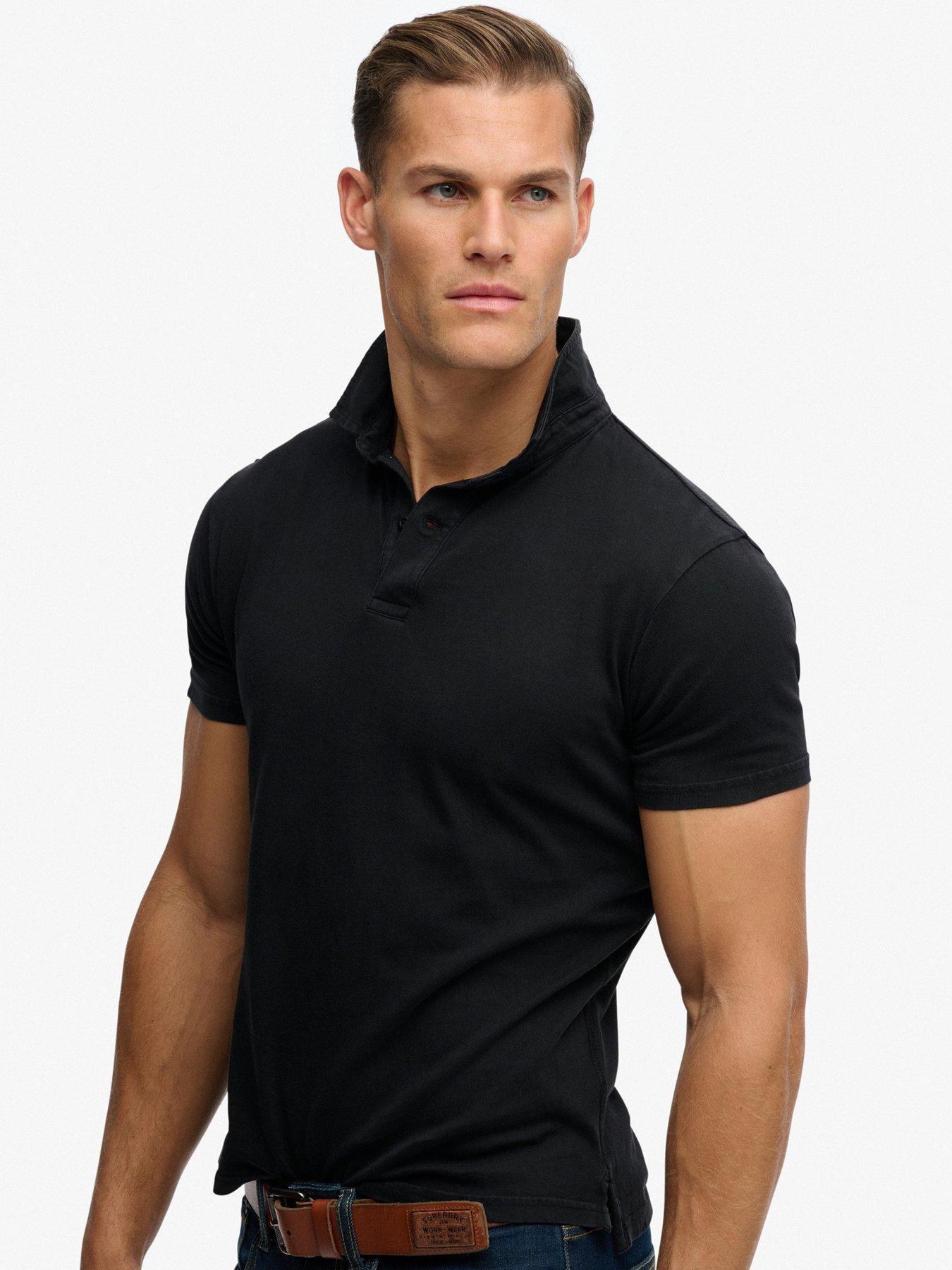  image of superdry-essential-jersey-short-sleeve-polo-shirt-black