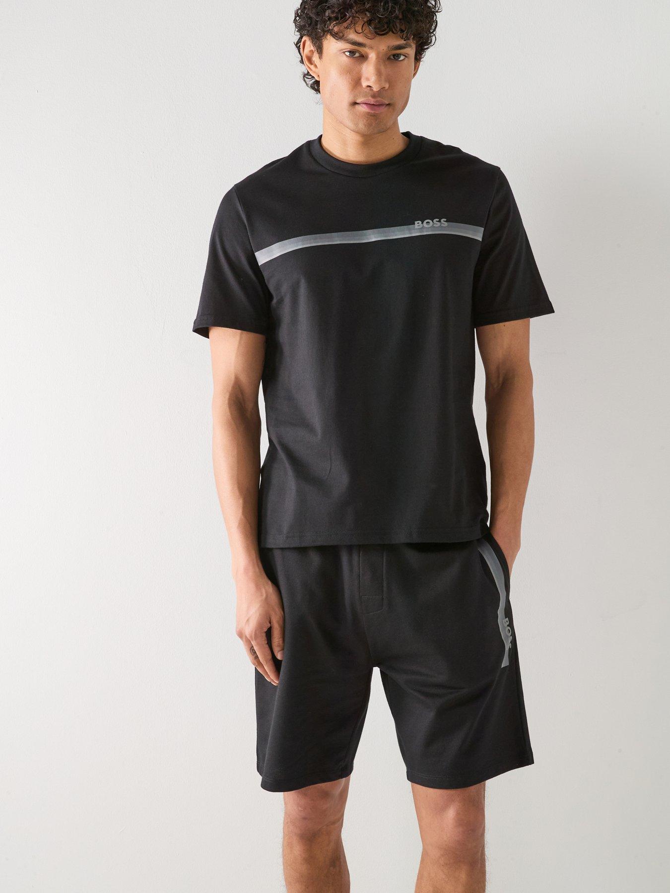 BOSS Authentic Linear Chest Logo Loungewear T-Shirt - Black