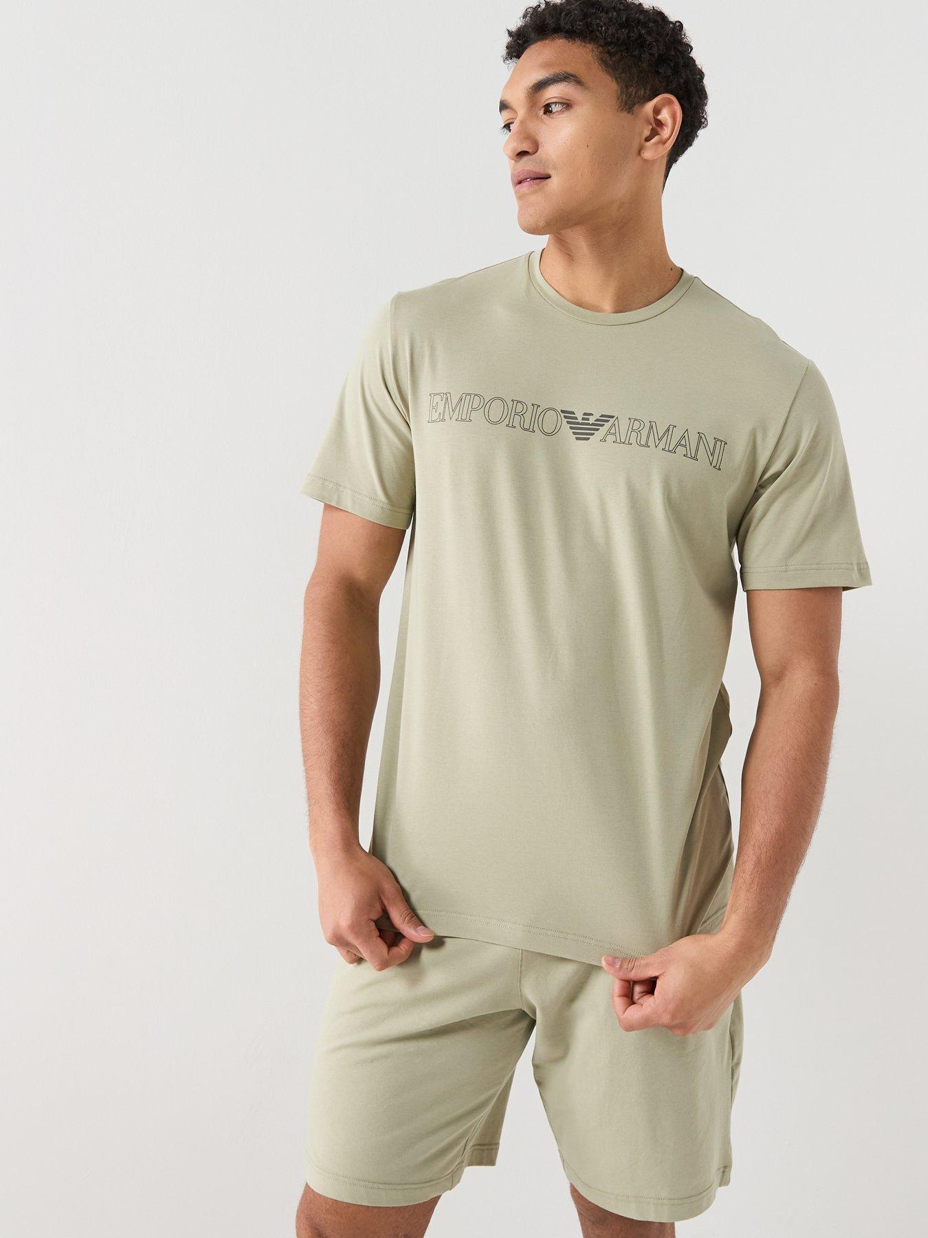 Image 3 of 5 of Emporio Armani Bodywear Megalogo Shortie Pyjama Set - Light Green