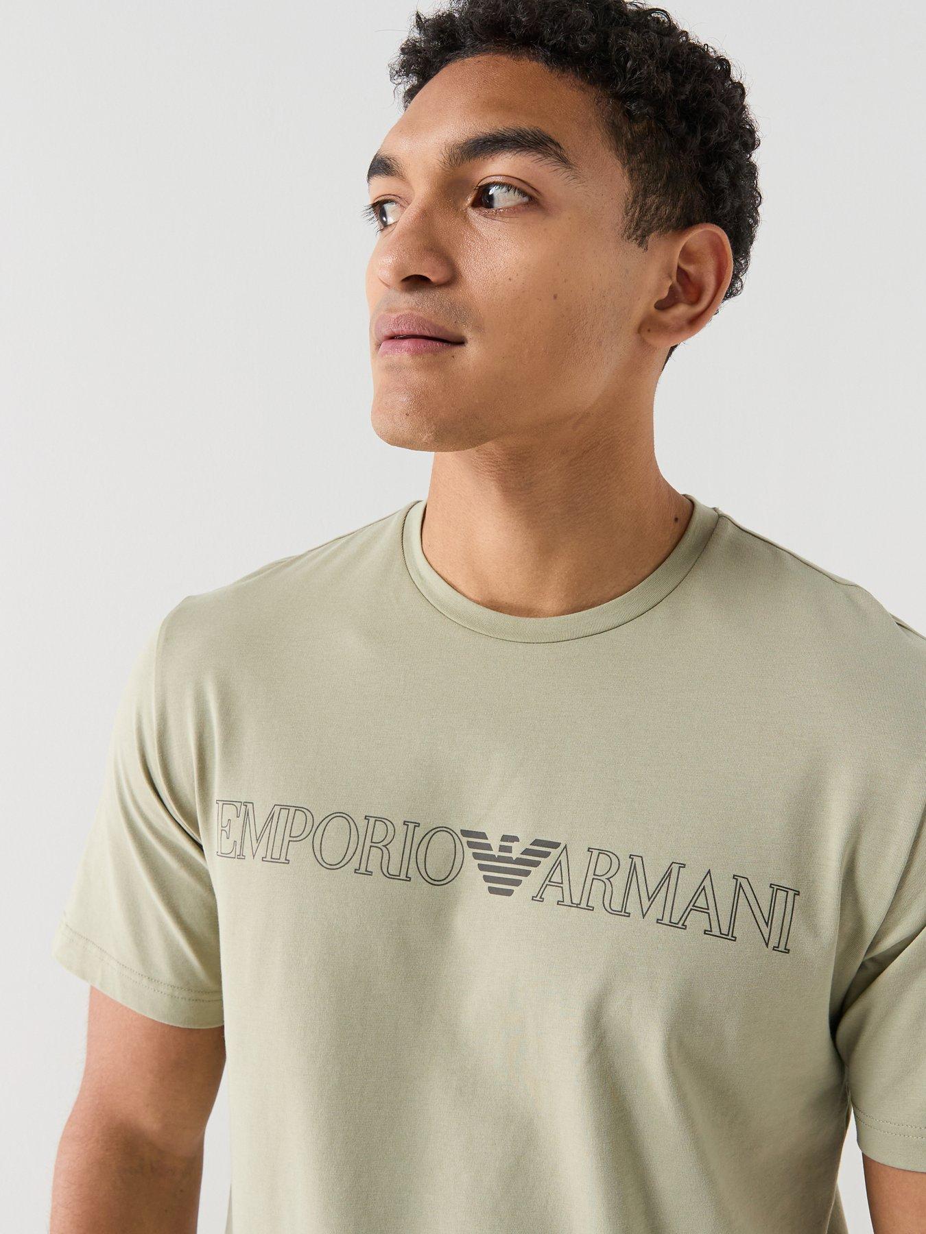 Image 4 of 5 of Emporio Armani Bodywear Megalogo Shortie Pyjama Set - Light Green