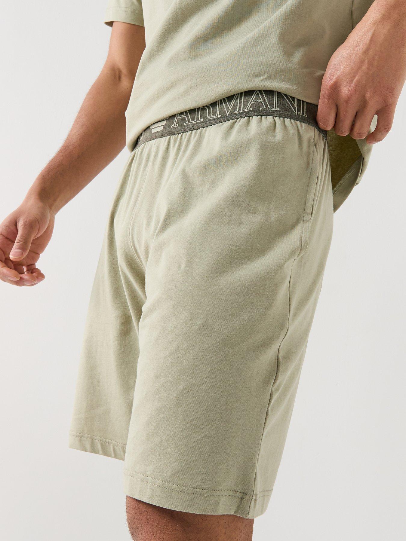 Image 5 of 5 of Emporio Armani Bodywear Megalogo Shortie Pyjama Set - Light Green