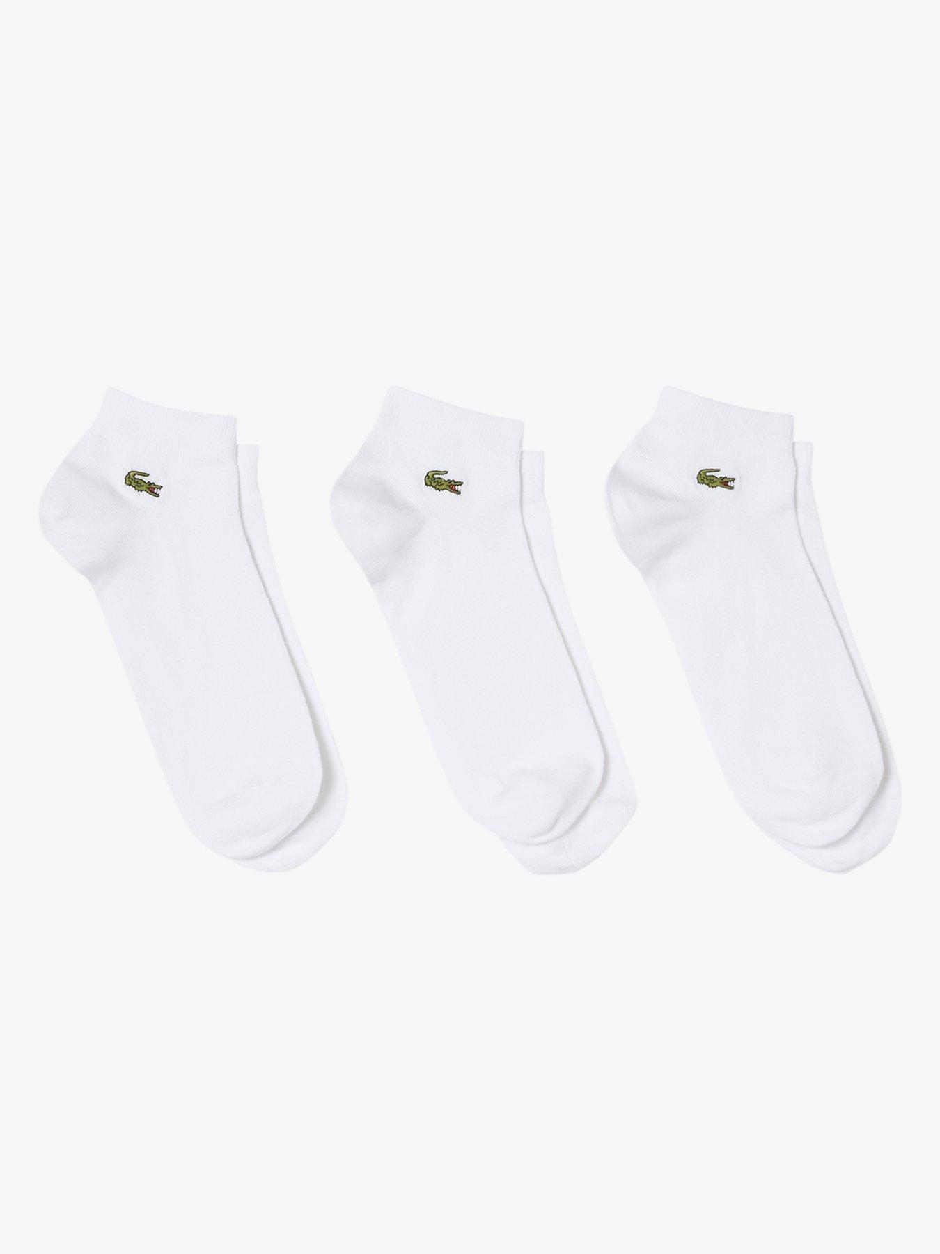 Image 1 of 3 of Lacoste 3-Pack Ankle Socks - White