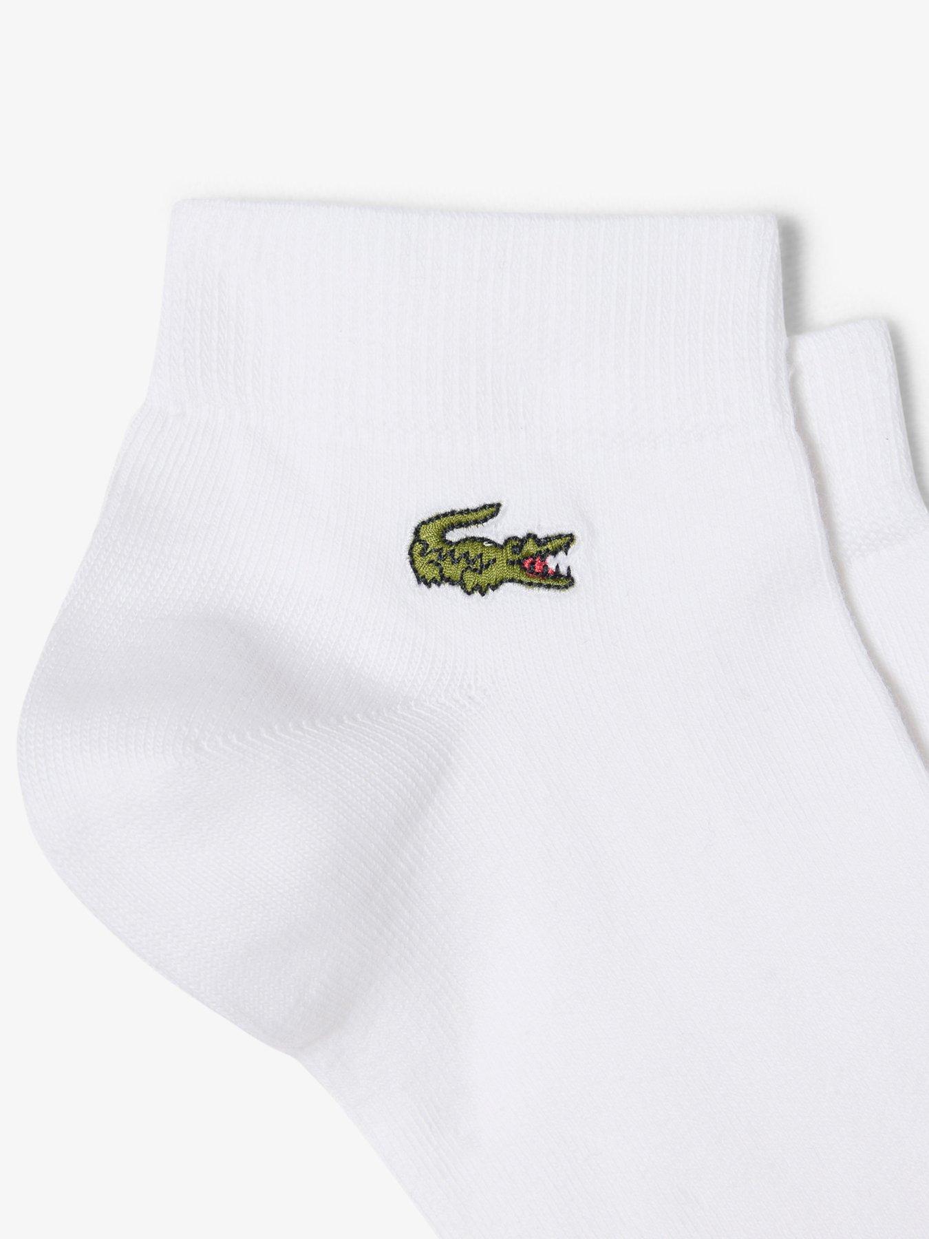 Image 2 of 3 of Lacoste 3-Pack Ankle Socks - White