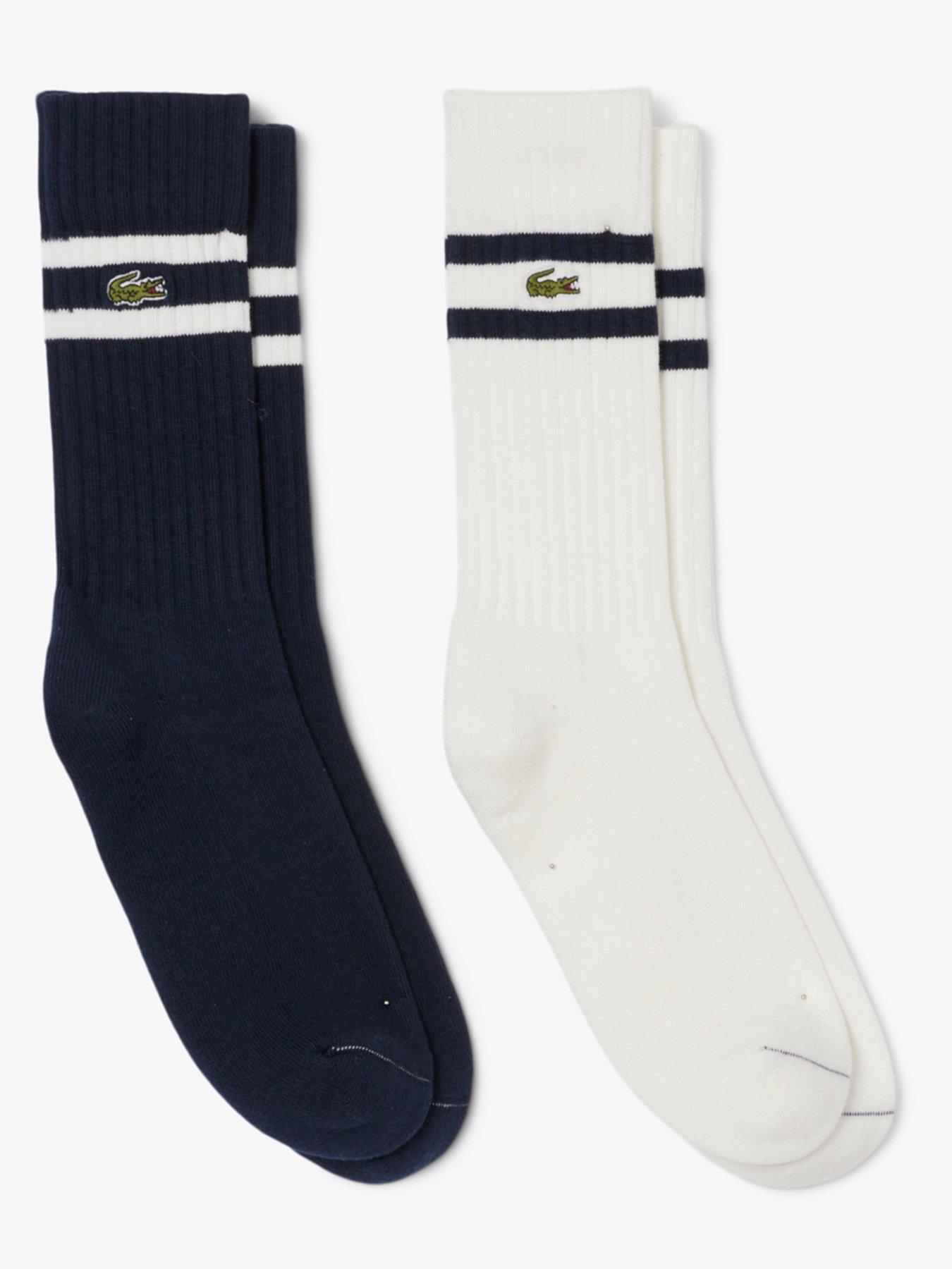 front image of lacoste-2-pack-terry-crew-socks-multi