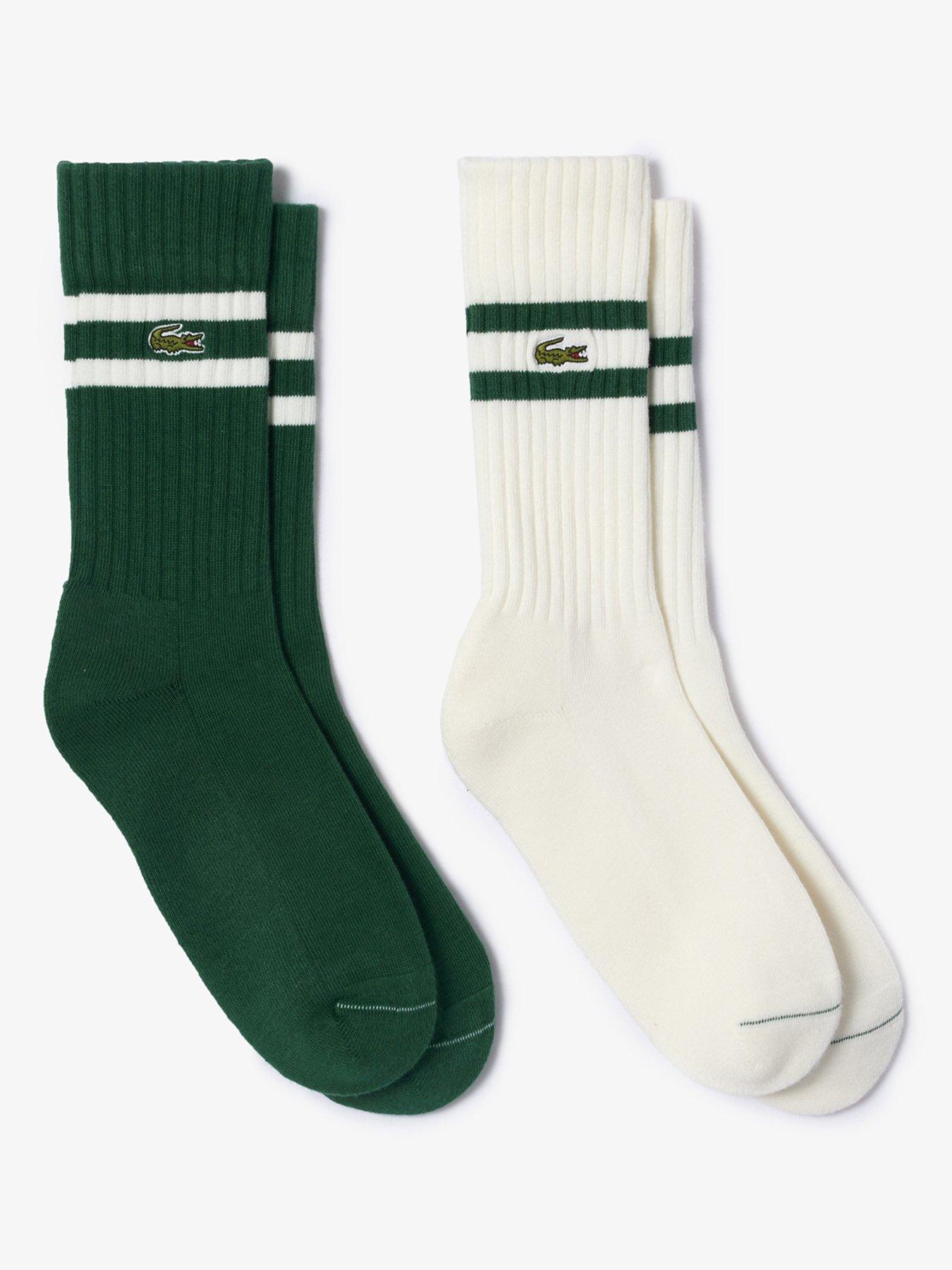 front image of lacoste-2-pack-terry-crew-socks-multi