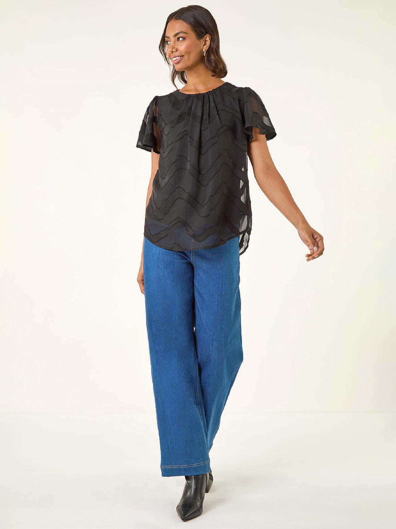  image of roman-jacquard-zig-zag-top