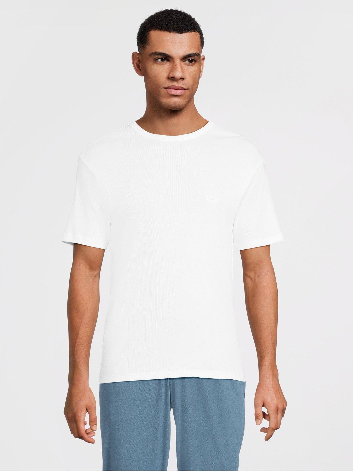 Image 2 of 5 of BOSS 2 Pack Slim Fit Ribbed T-Shirts - Black/White