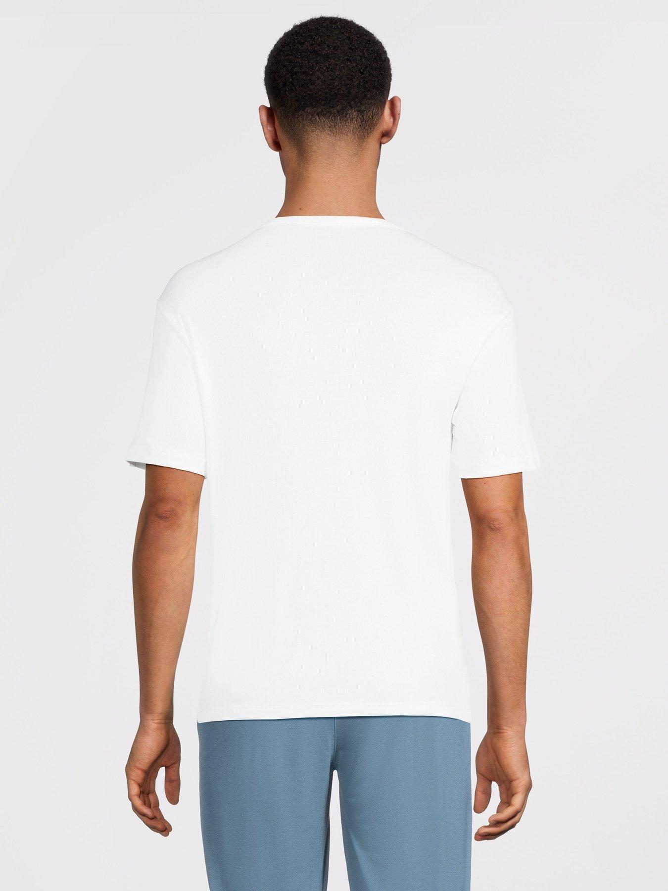 Image 3 of 5 of BOSS 2 Pack Slim Fit Ribbed T-Shirts - Black/White