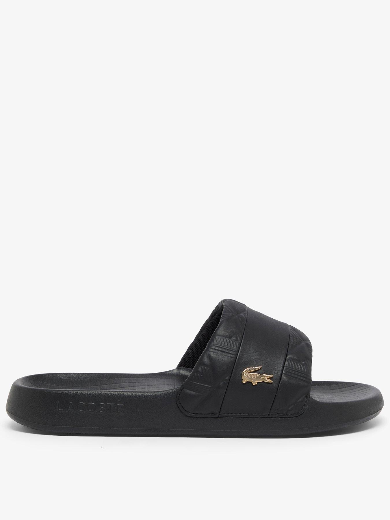 front image of lacoste-serve-hybrid-sliders-black