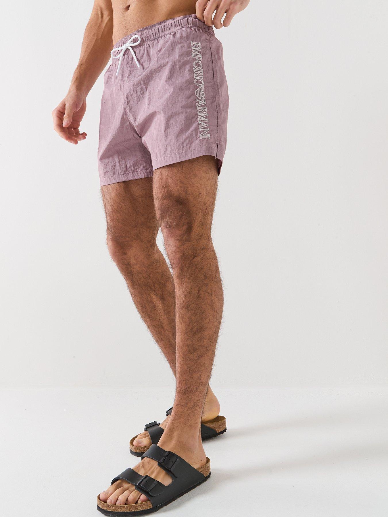 Emporio Armani Bodywear Embroidered Logo Swim Short - Dark Pink