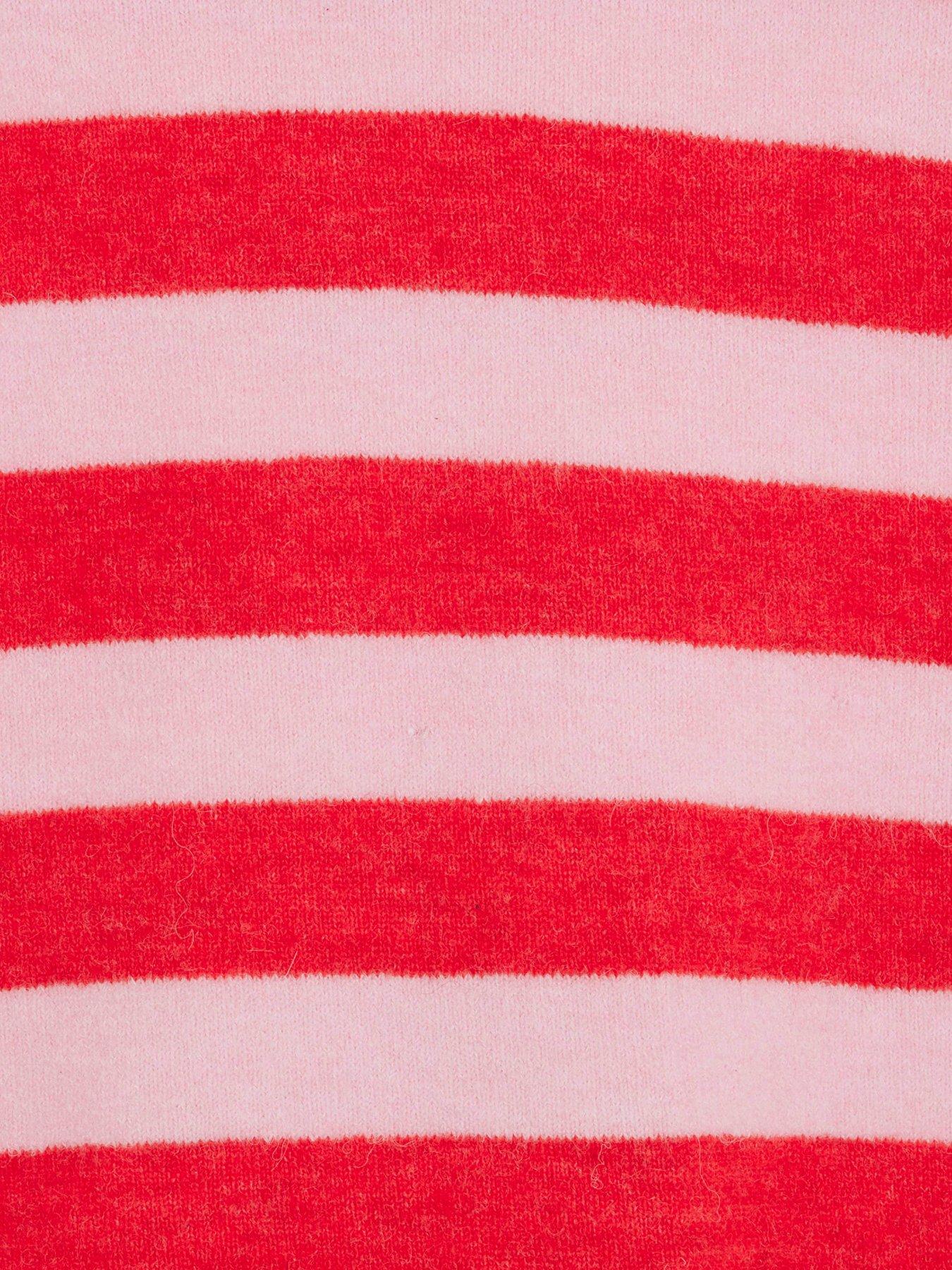 Image 6 of 6 of River Island Stripe Heart Button Jumper - Red