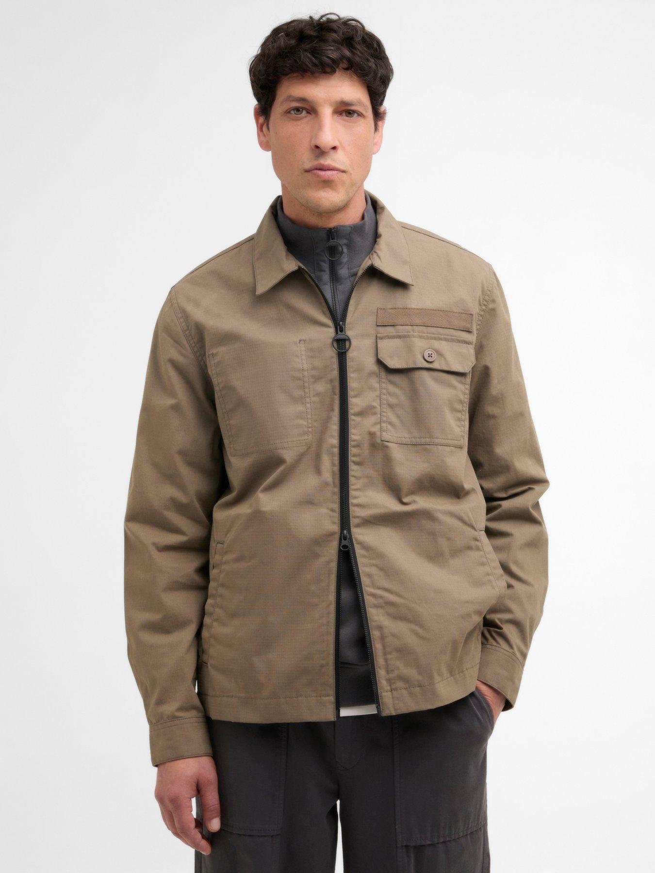  image of barbour-crail-wax-ripstop-relaxed-overshirt-brown