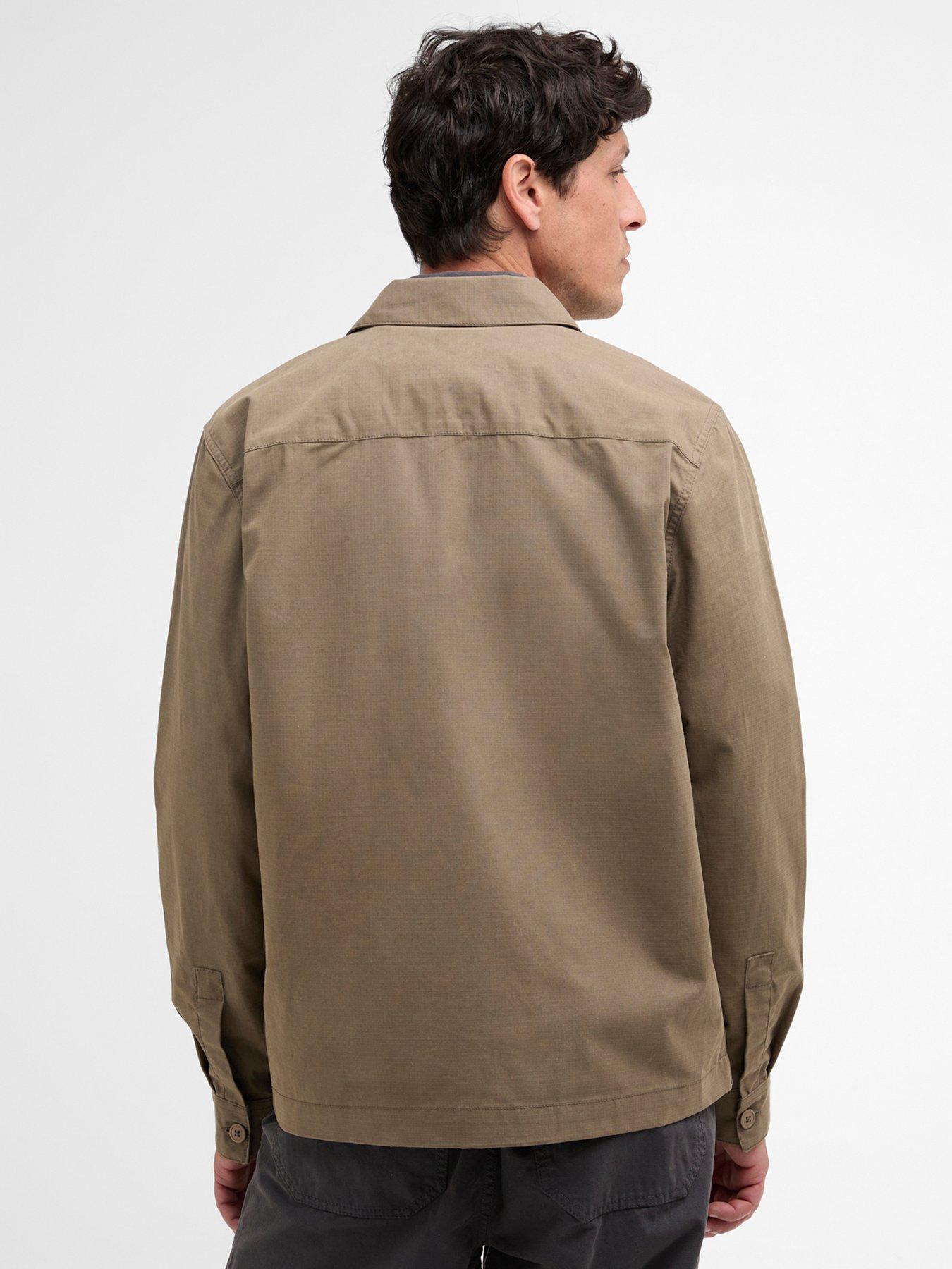 Image 2 of 6 of Barbour Crail Wax Ripstop Relaxed Overshirt - Dark Grey