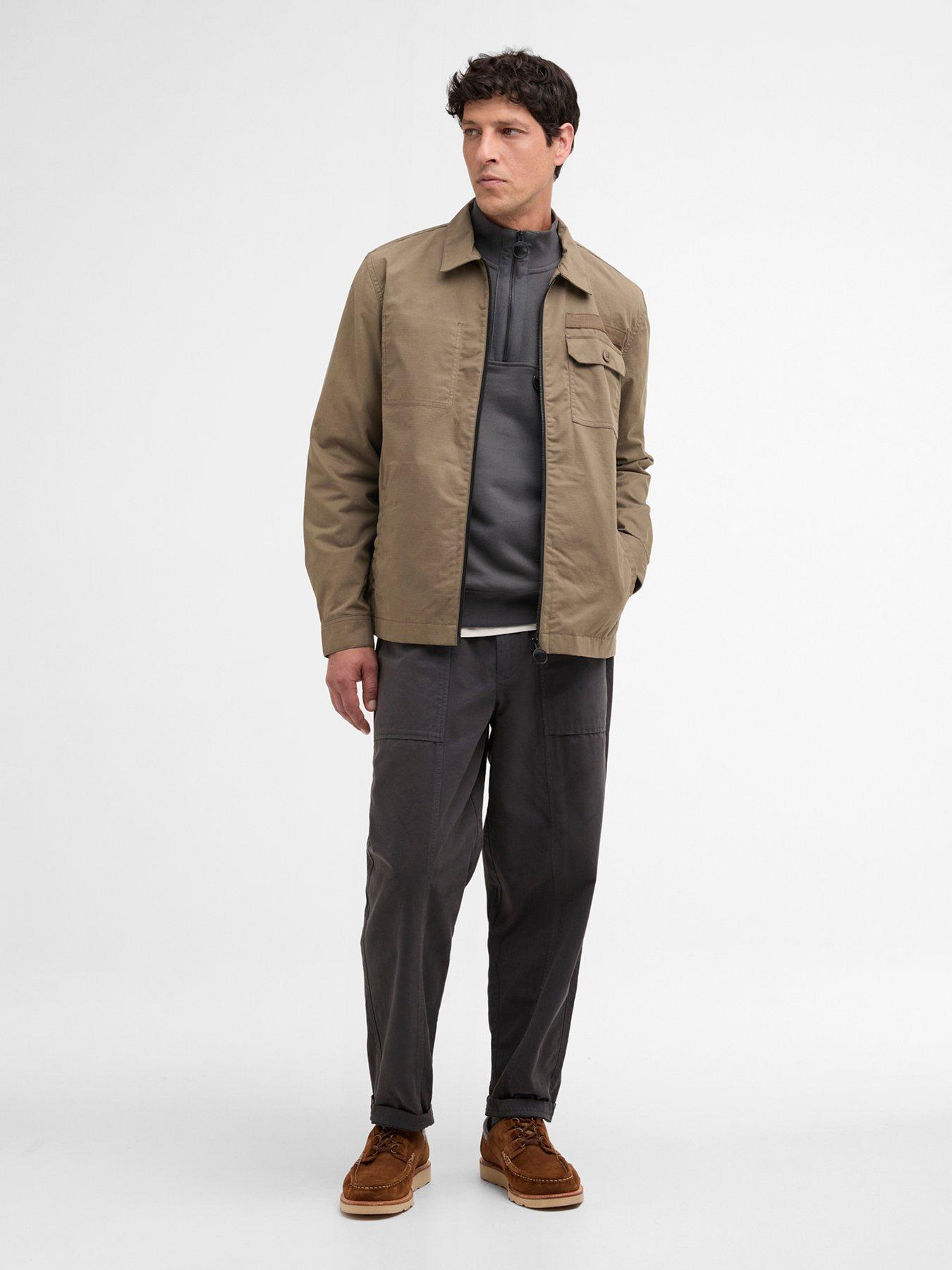  image of barbour-crail-wax-ripstop-relaxed-overshirt-brown