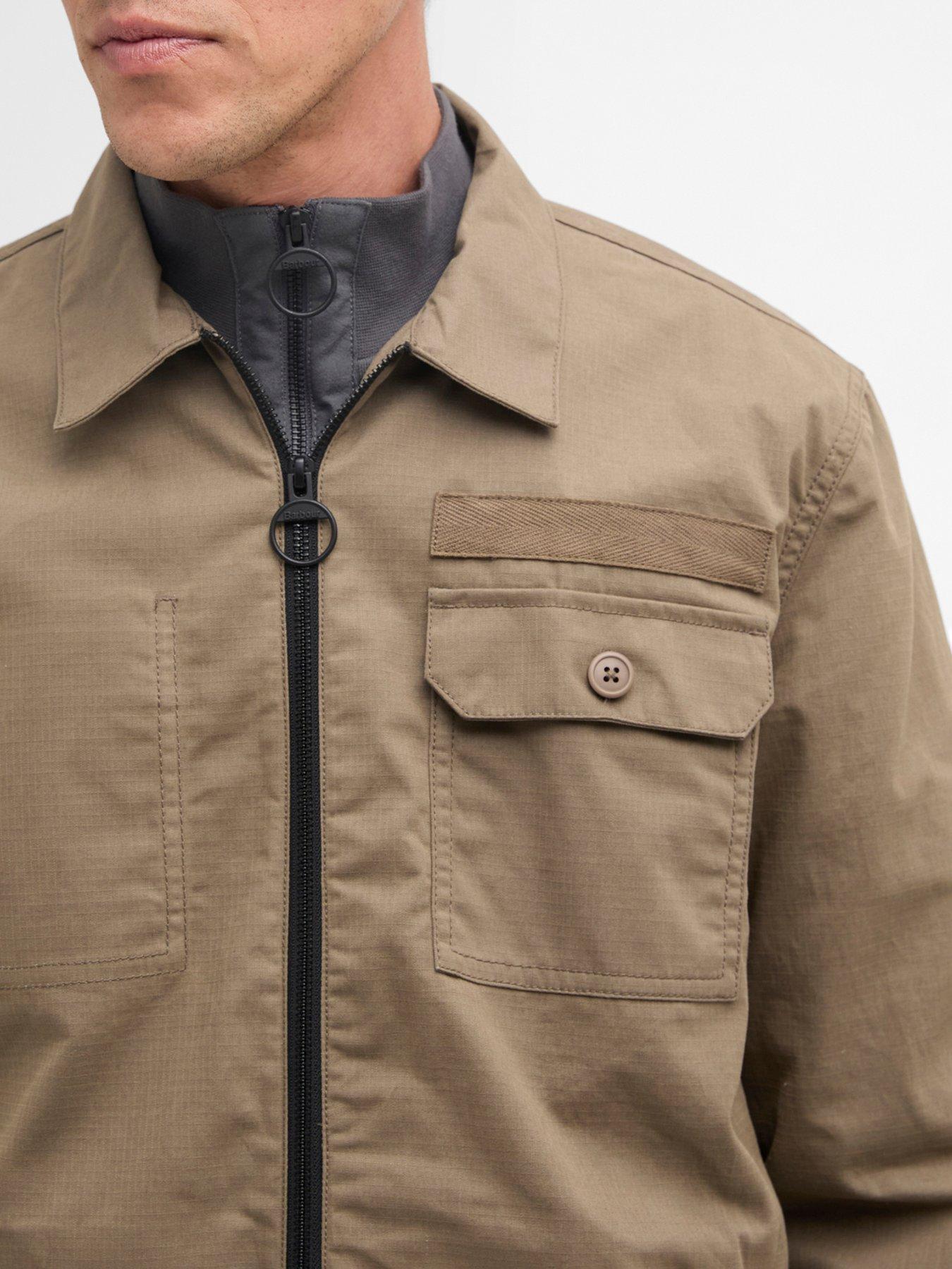  image of barbour-crail-wax-ripstop-relaxed-overshirt-brown