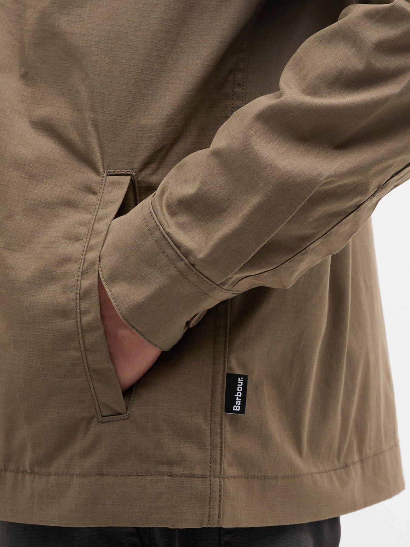 Image 5 of 6 of Barbour Crail Wax Ripstop Relaxed Overshirt - Dark Grey