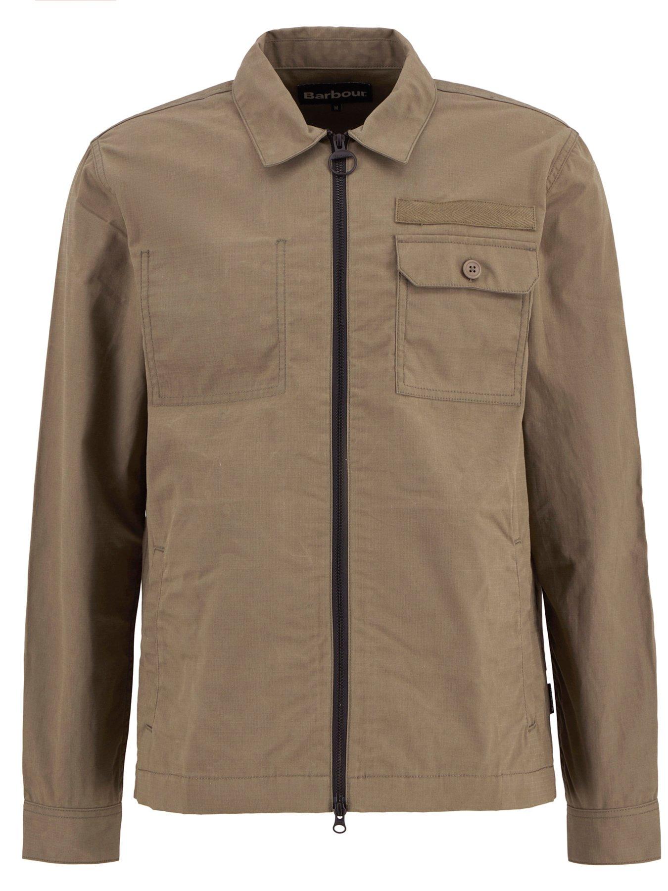  image of barbour-crail-wax-ripstop-relaxed-overshirt-brown