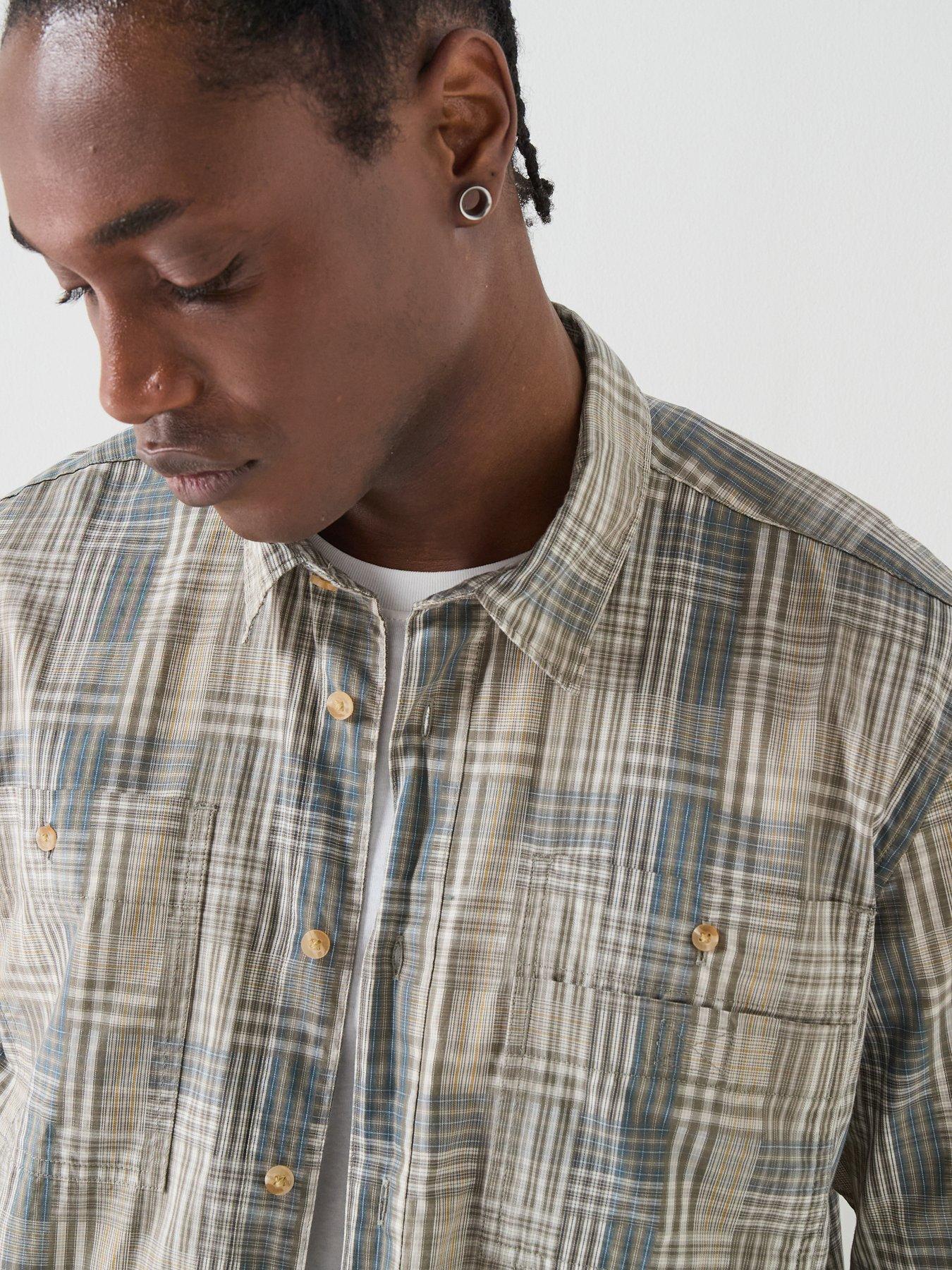  image of barbour-maxwell-checked-patch-relaxed-fit-shirt-khaki