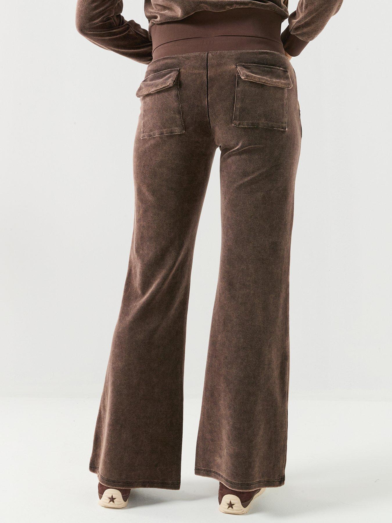  image of guess-jeans-rhinestone-sweatpants-brown