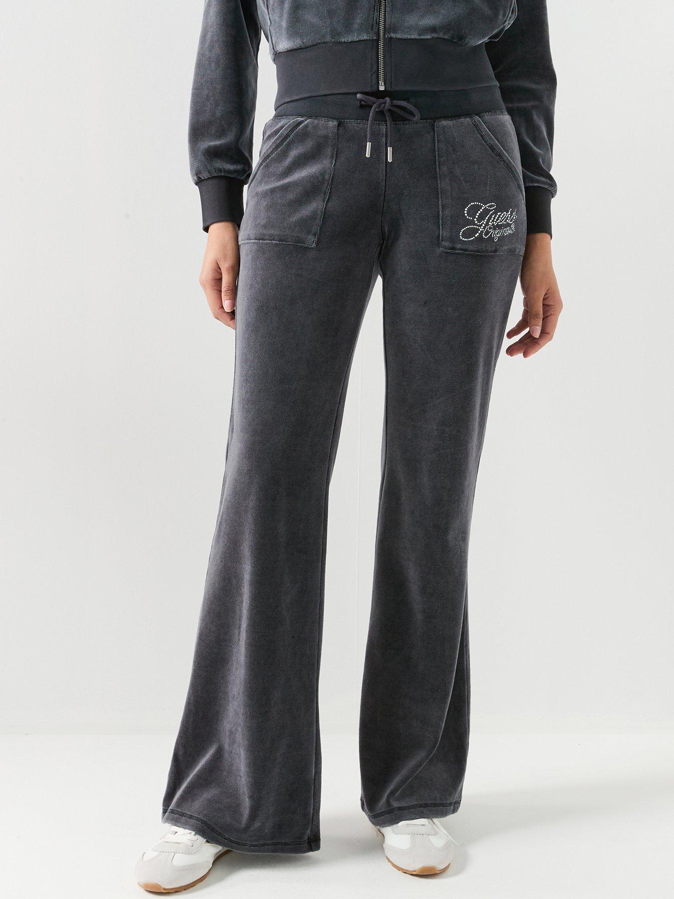  image of guess-jeans-rhinestone-sweatpants-black