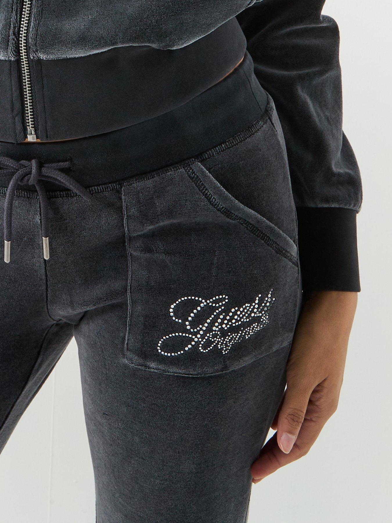  image of guess-jeans-rhinestone-sweatpants-black