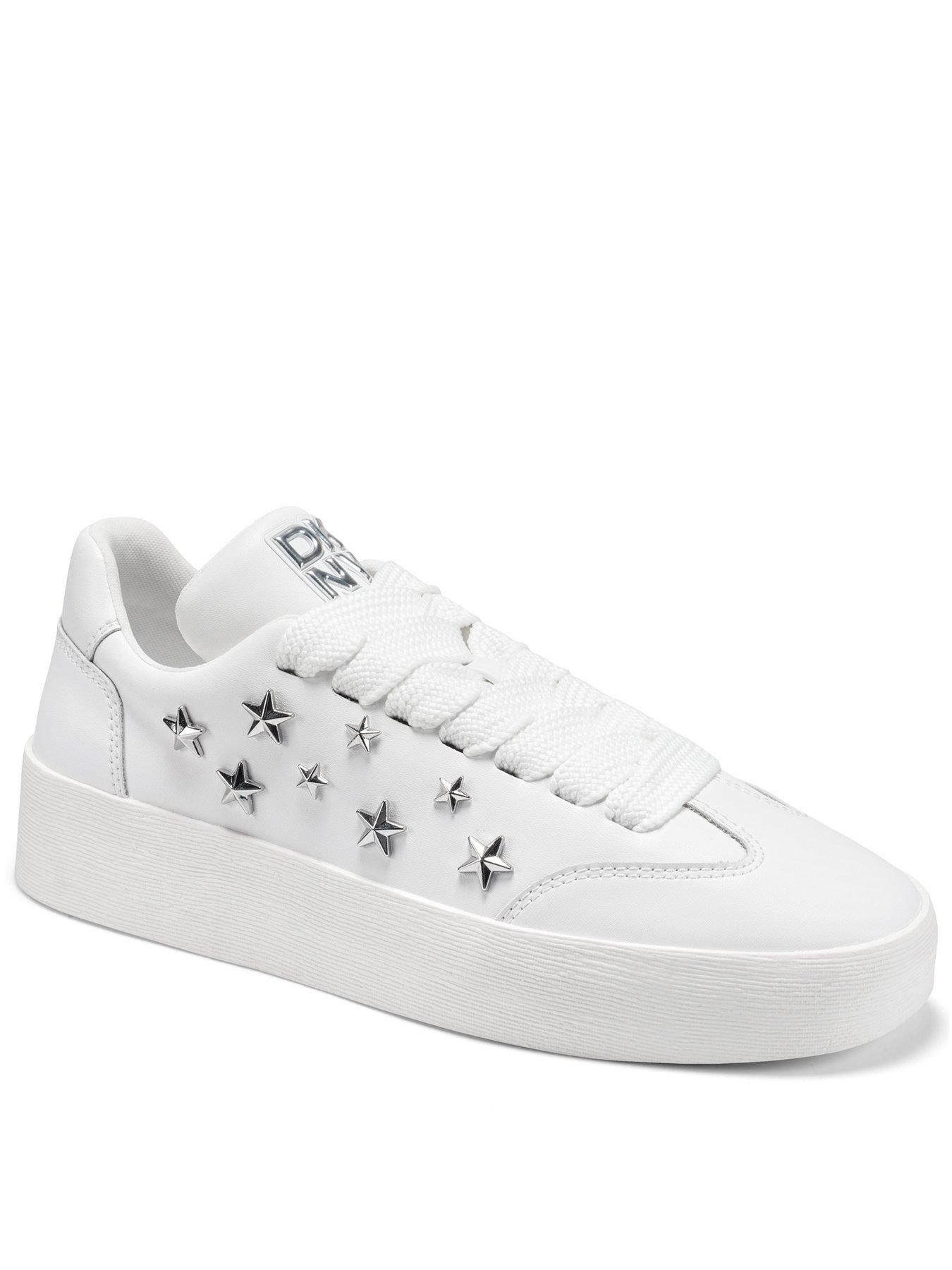 DKNY Glynda - Lace Up Sneaker Trainers - White