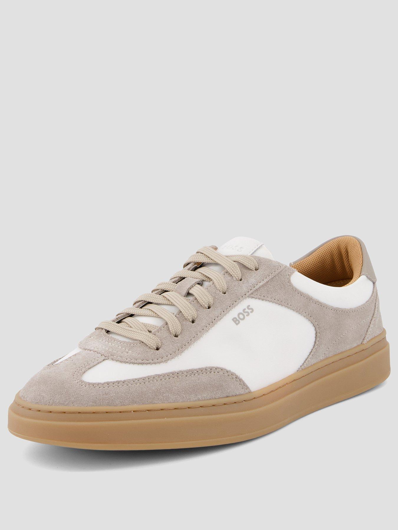 Image 2 of 7 of BOSS Kieran Tenn Suede Mix Cupsole Trainers - Beige
