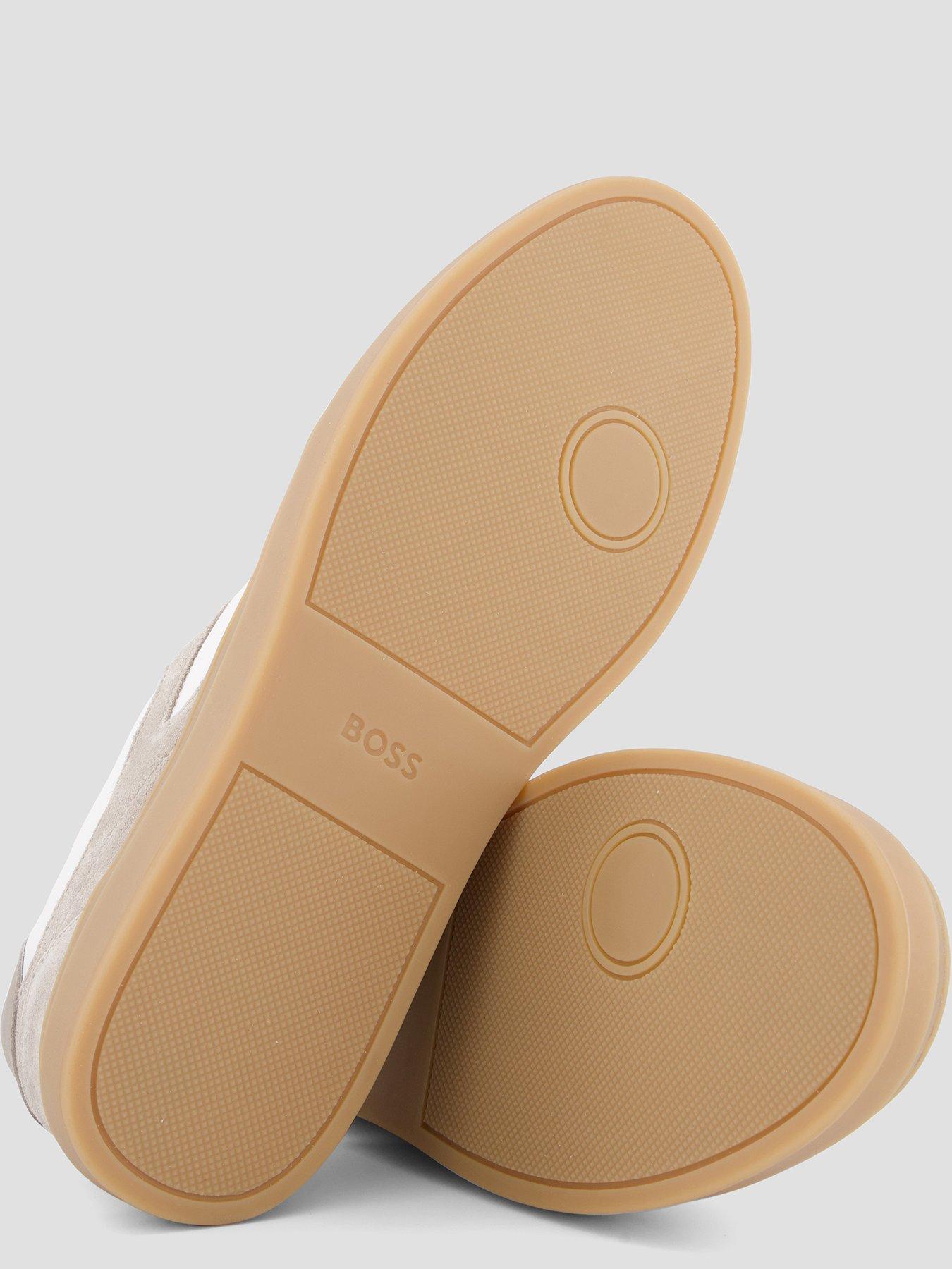 Image 4 of 7 of BOSS Kieran Tenn Suede Mix Cupsole Trainers - Beige