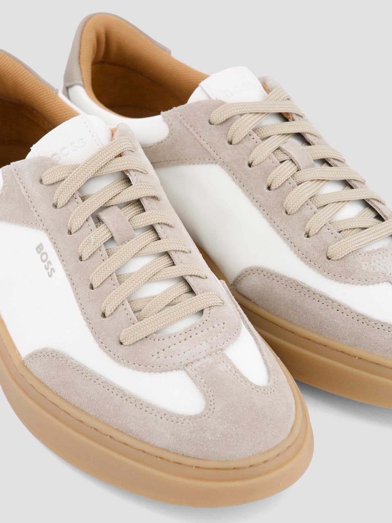 Image 5 of 7 of BOSS Kieran Tenn Suede Mix Cupsole Trainers - Beige