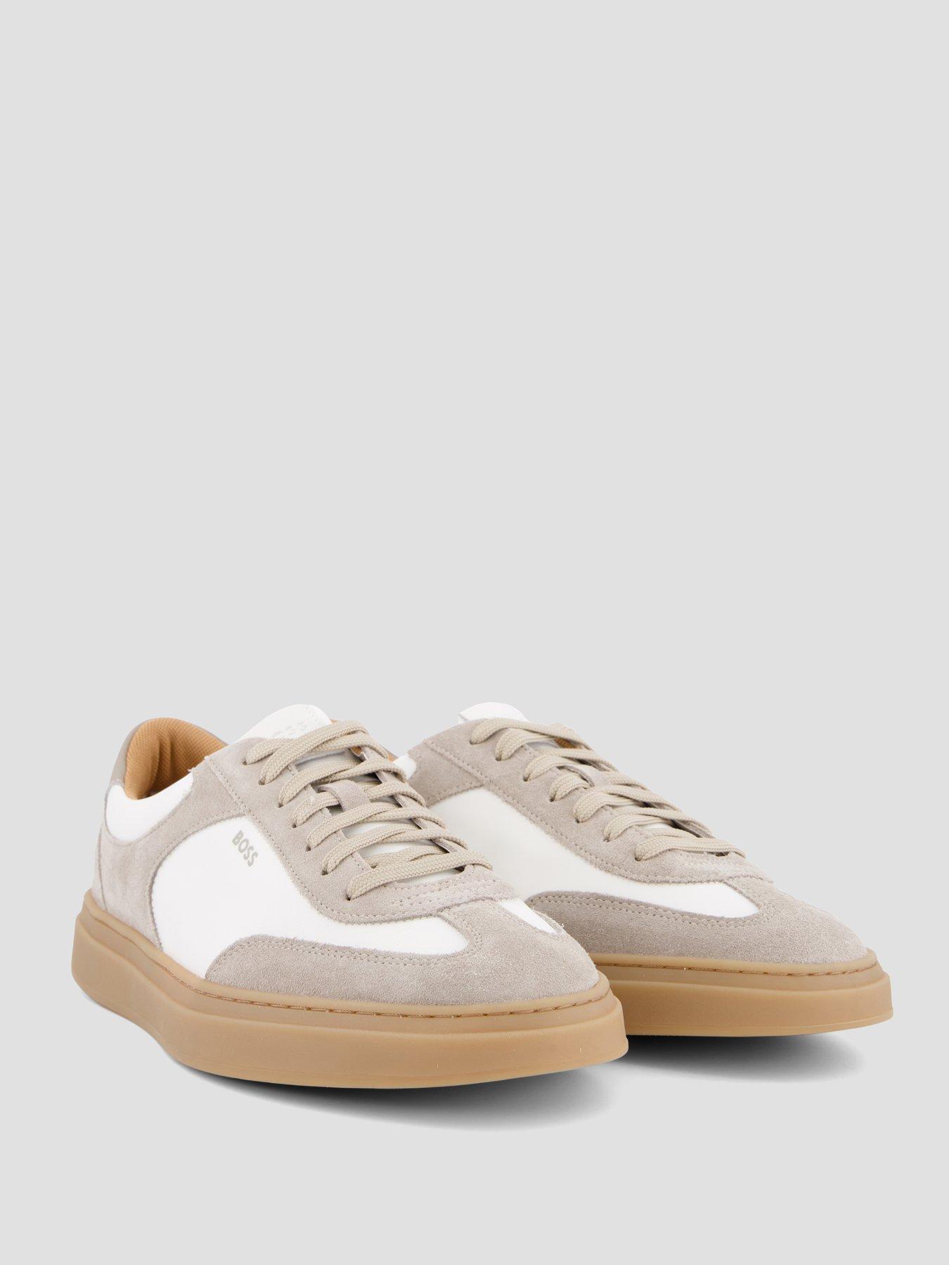 Image 6 of 7 of BOSS Kieran Tenn Suede Mix Cupsole Trainers - Beige