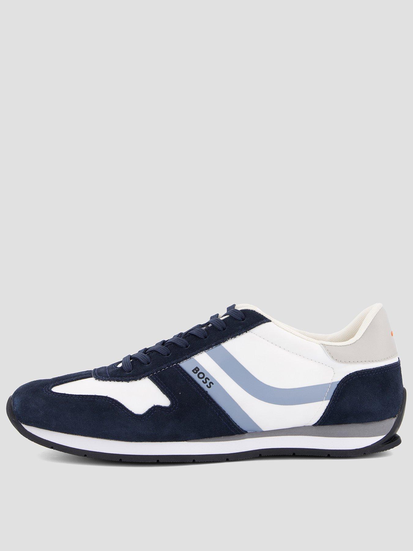 Image 1 of 7 of BOSS Orange Levon Runn Nylon Mix Trainers - Blue