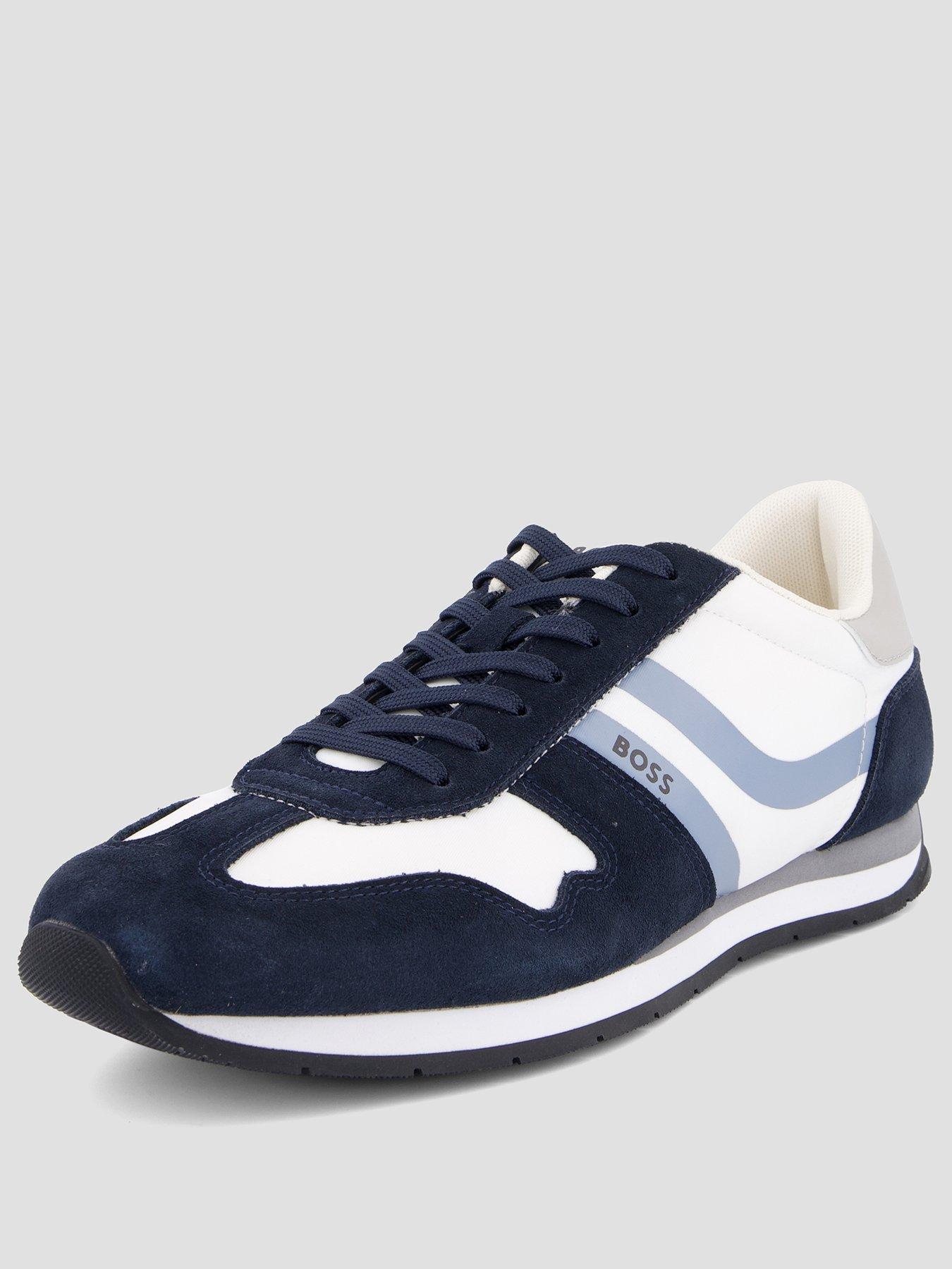 Image 2 of 7 of BOSS Orange Levon Runn Nylon Mix Trainers - Blue