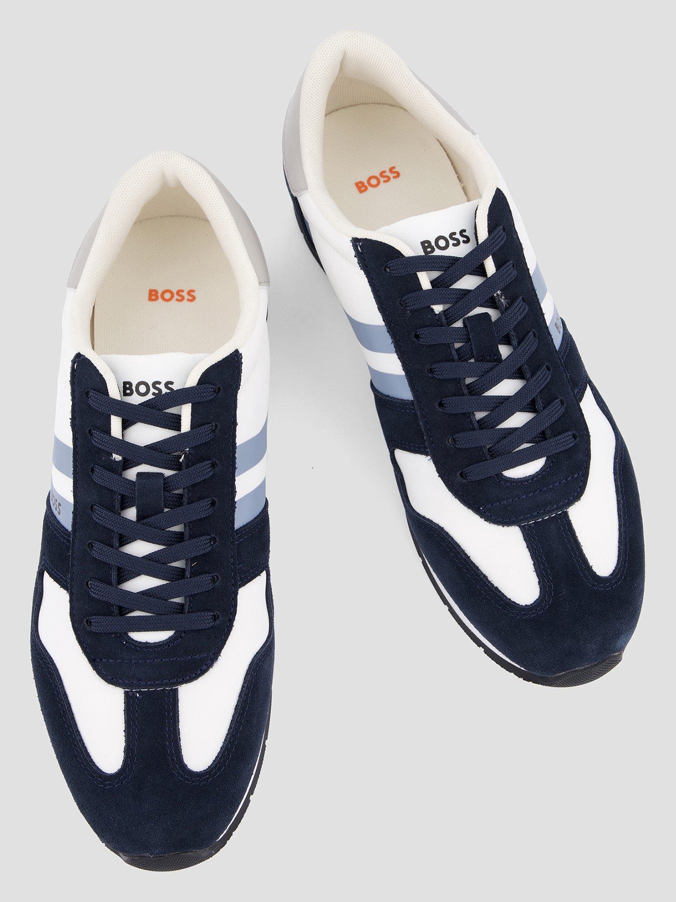 Image 3 of 7 of BOSS Orange Levon Runn Nylon Mix Trainers - Blue