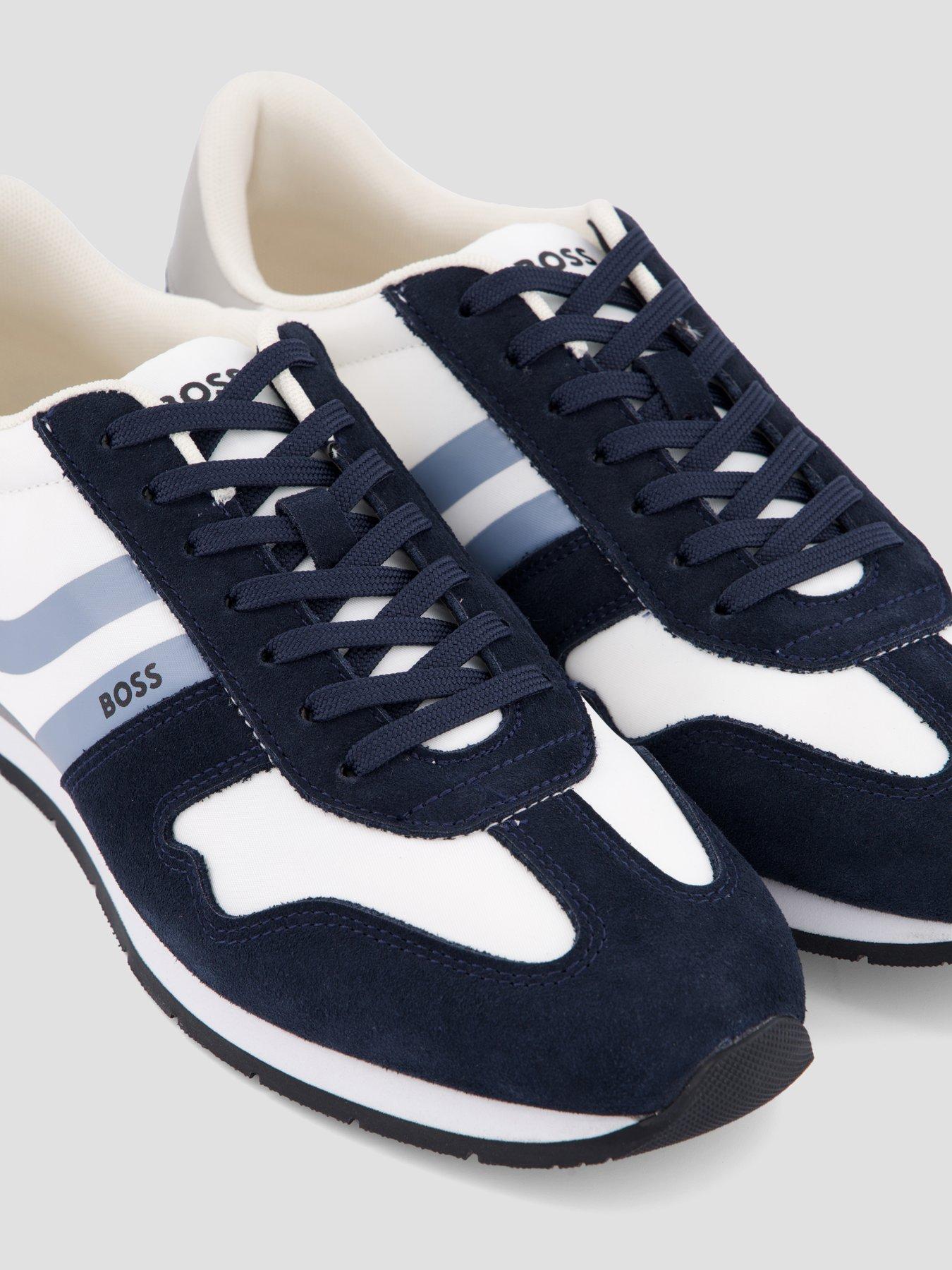 Image 5 of 7 of BOSS Orange Levon Runn Nylon Mix Trainers - Blue