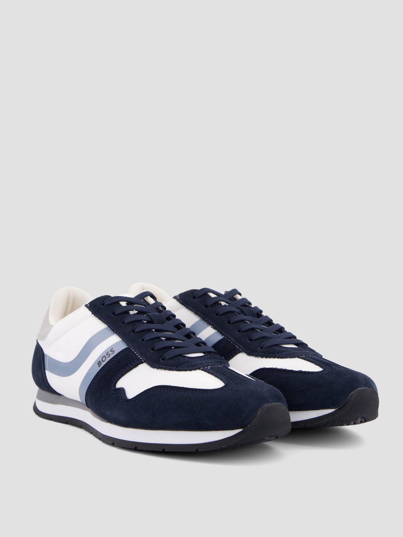 Image 6 of 7 of BOSS Orange Levon Runn Nylon Mix Trainers - Blue