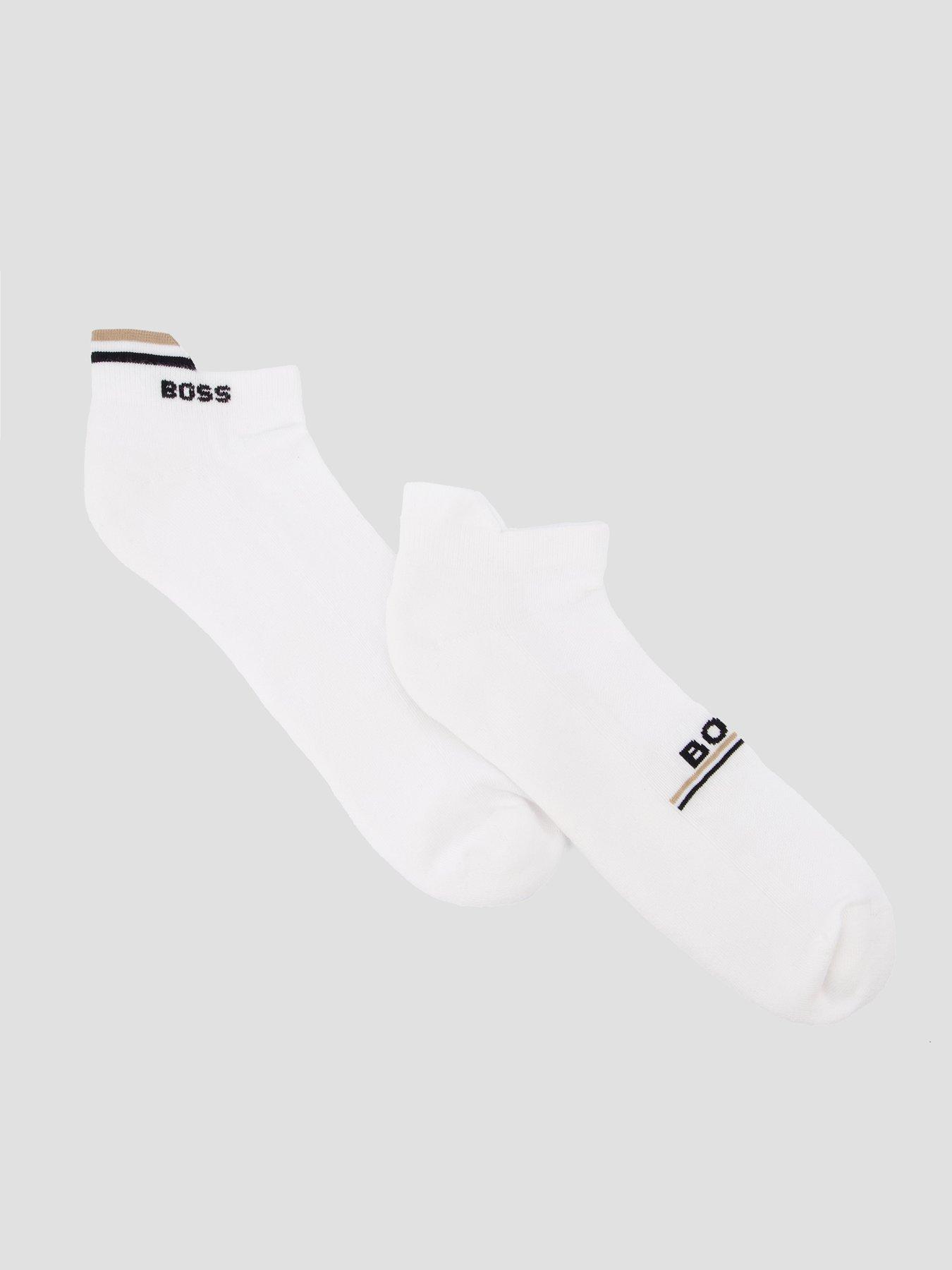 Image 1 of 3 of BOSS 2 Pack Iconic Short Crew Socks - White